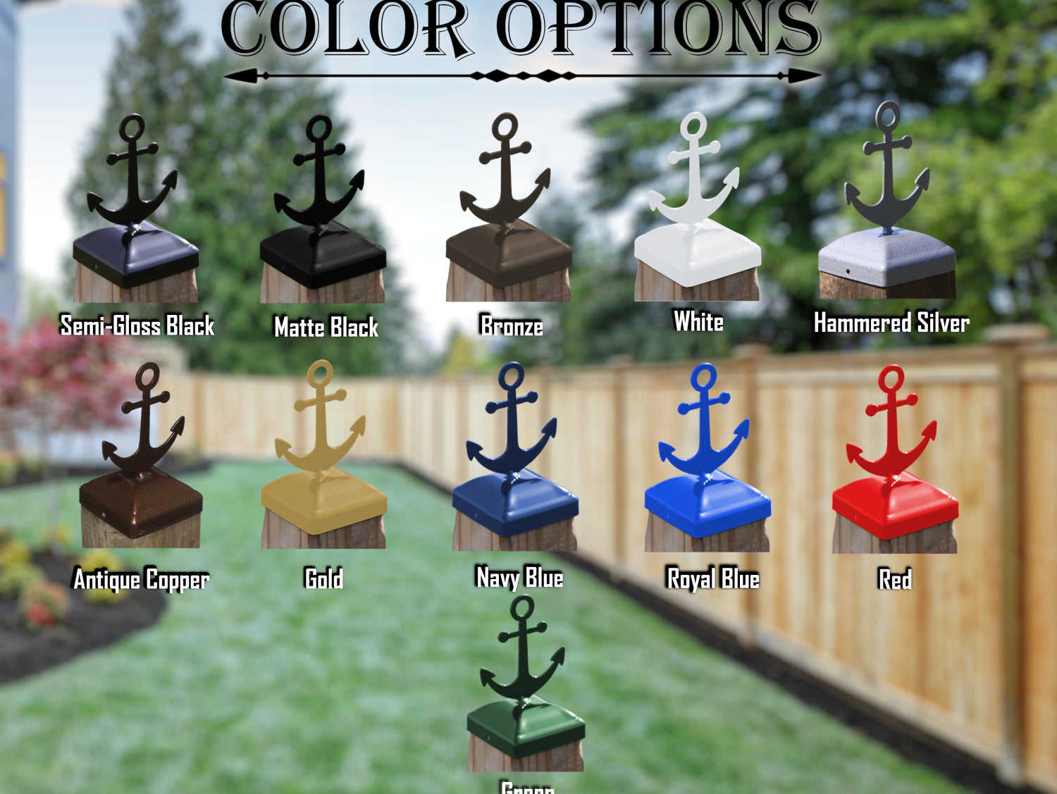 6X6 Anchor Post Cap (5.5 x 5.5 Post Size) - Madison Iron and Wood