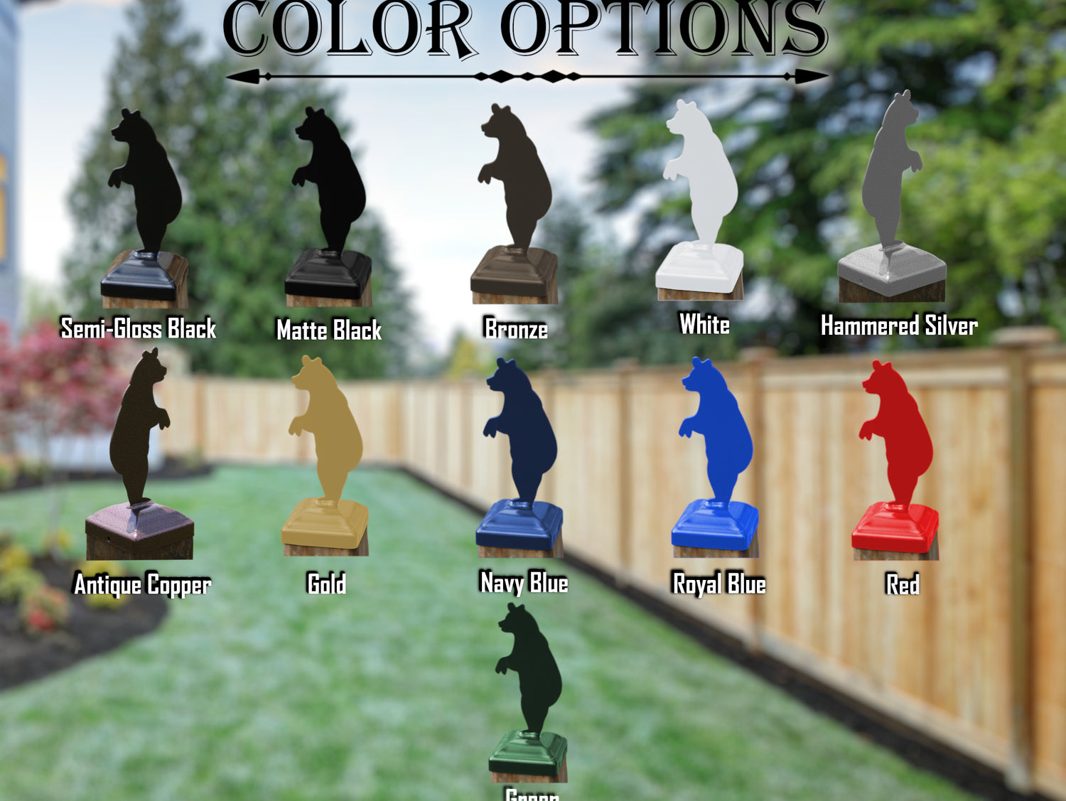 4x4 Bear Standing Post Cap (Fits 3.5 x 3.5 Post Size) - Madison Iron and Wood