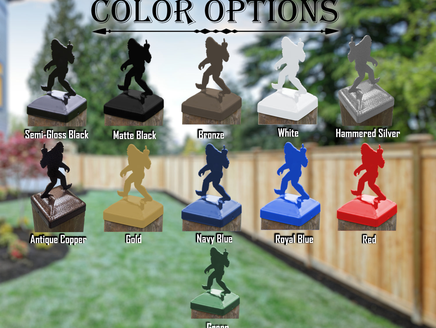 6X6 Bigfoot Middle Finger Post Cap (5.5 x 5.5 Post Size) - Madison Iron and Wood