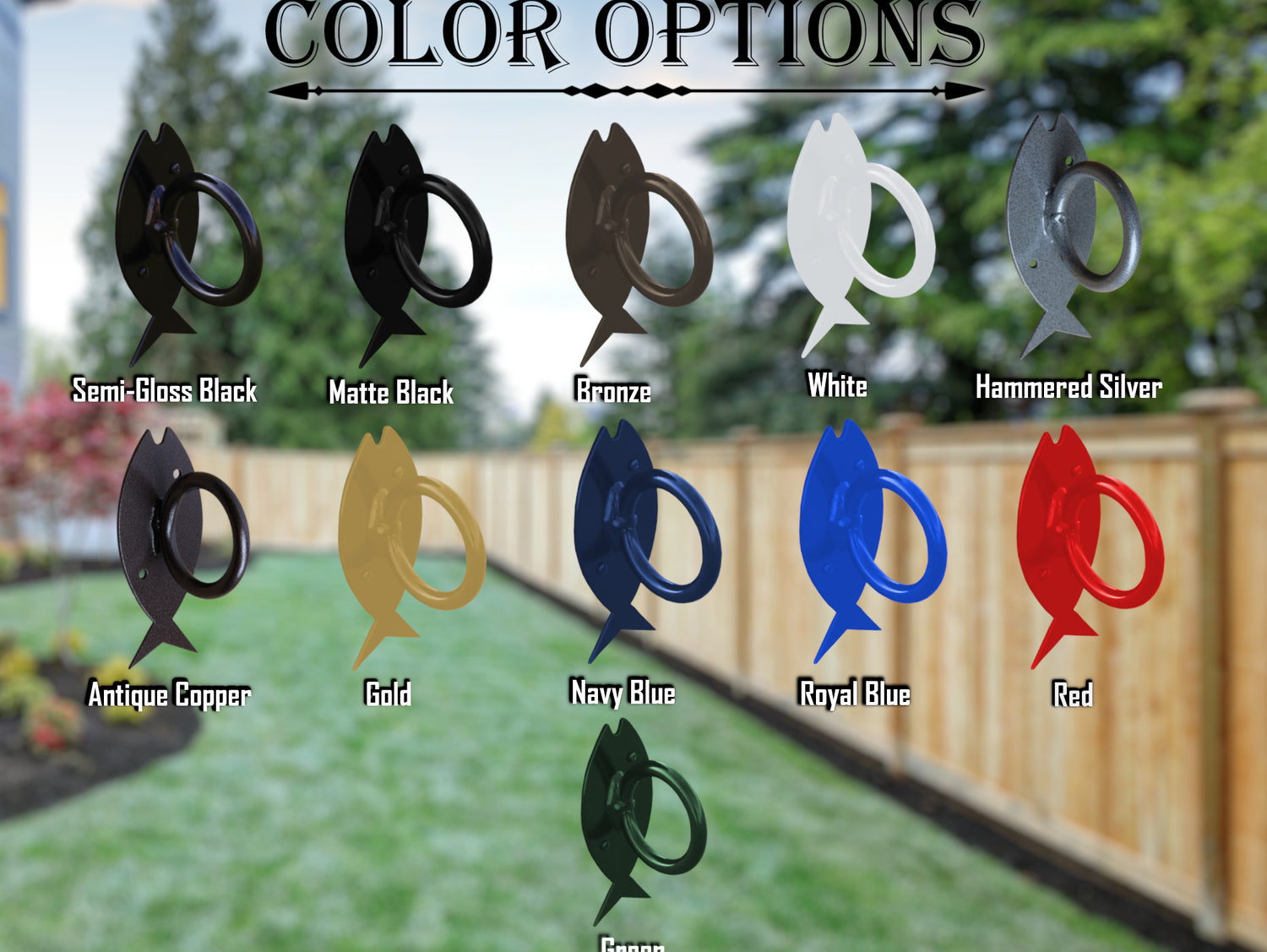 Fish Nautical Rope Ring, Light Strand Holder (3 sizes available) - Madison Iron and Wood