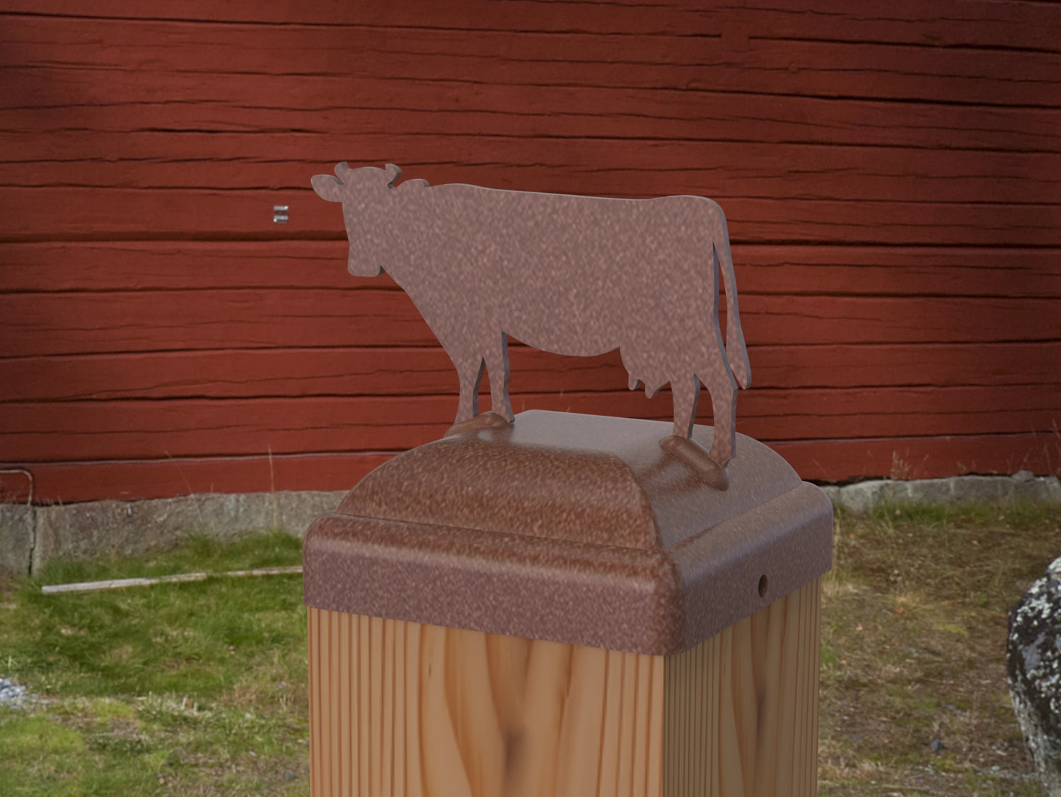 Cow Fence Post Cap (Multiple Post Sizes Available) - Madison Iron and Wood