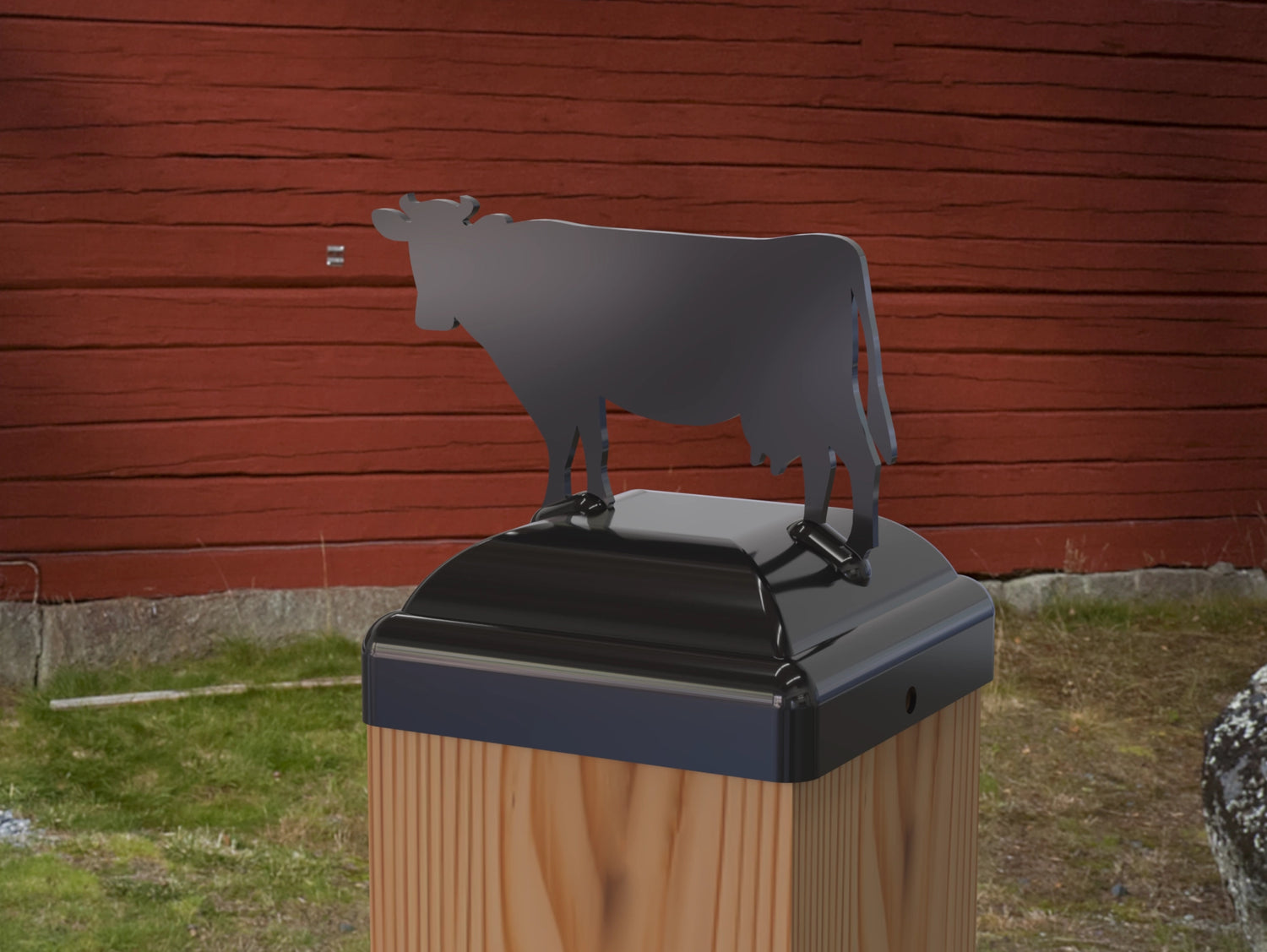 Cow Fence Post Cap (Multiple Post Sizes Available) - Madison Iron and Wood