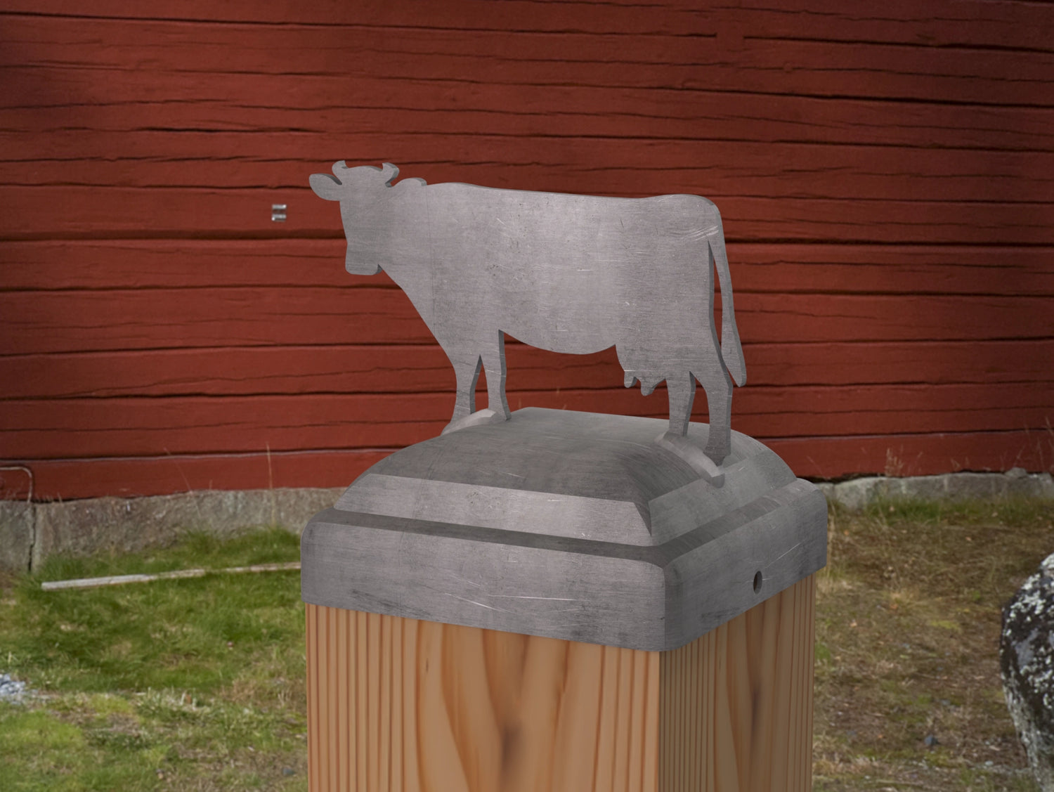 Cow Fence Post Cap (Multiple Post Sizes Available) - Madison Iron and Wood