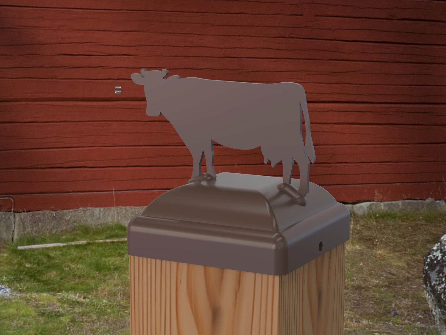 Cow Fence Post Cap (Multiple Post Sizes Available) - Madison Iron and Wood