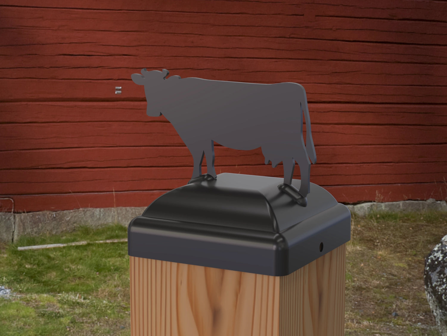 Cow Fence Post Cap (Multiple Post Sizes Available) - Madison Iron and Wood