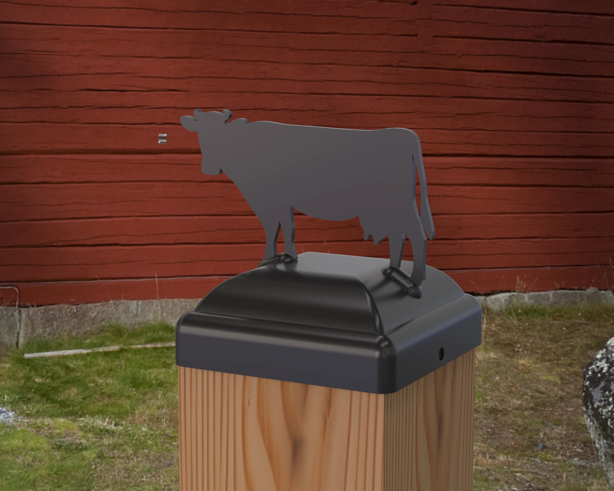 Cow Fence Post Cap (Multiple Post Sizes Available) - Madison Iron and Wood