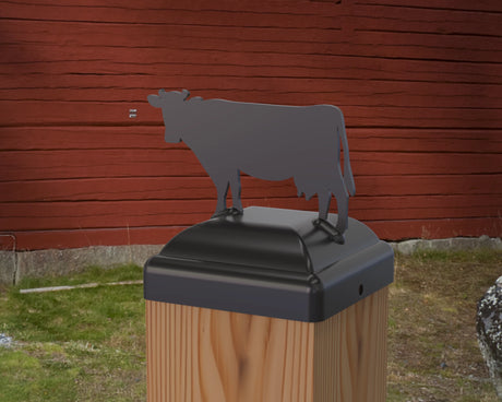 Cow Fence Post Cap (Multiple Post Sizes Available) - Madison Iron and Wood
