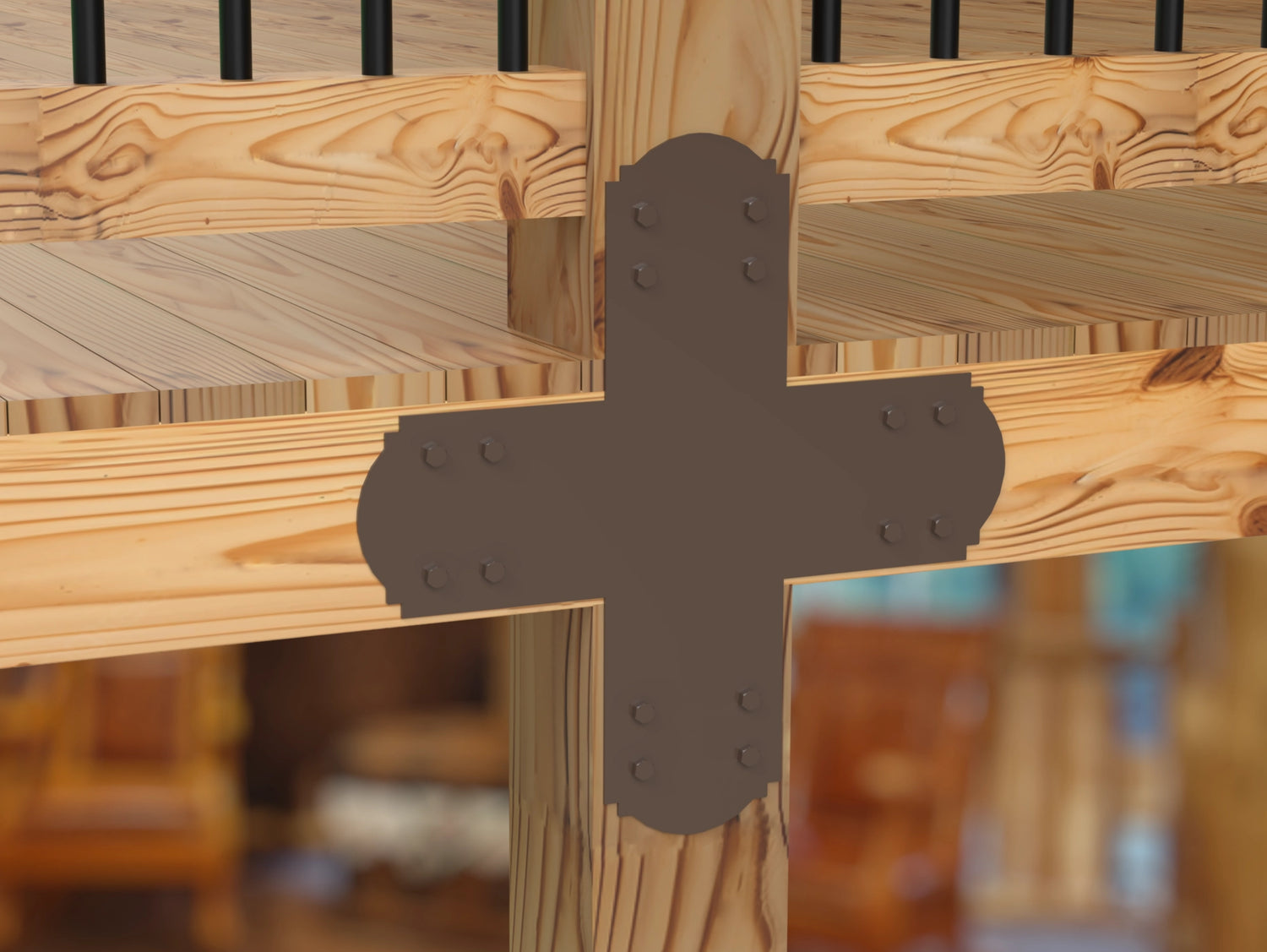 Crowned Brackets for 6x6 Dimensional Lumber - Madison Iron and Wood