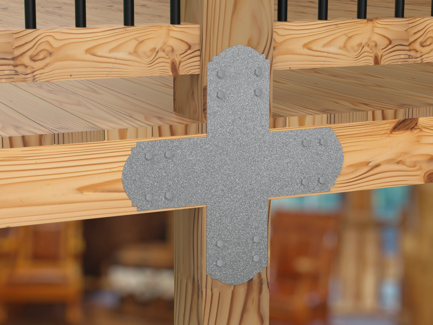 Crowned Brackets for 6x6 Dimensional Lumber - Madison Iron and Wood