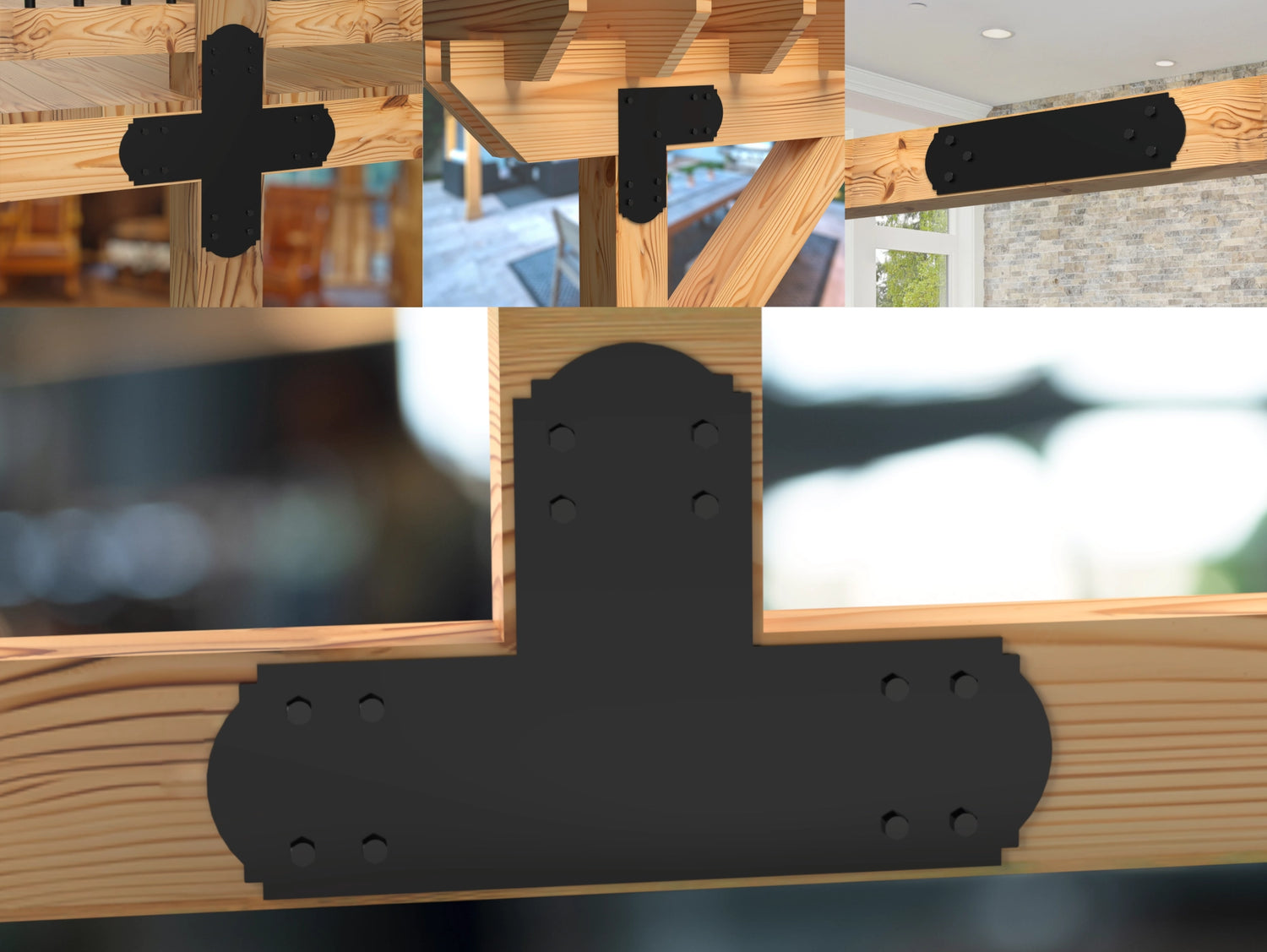 Crowned Brackets for 6x6 Dimensional Lumber - Madison Iron and Wood