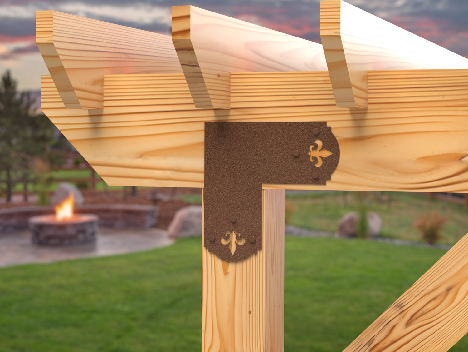 Crowned Fleur De Lis 6x6 Brackets - Madison Iron and Wood