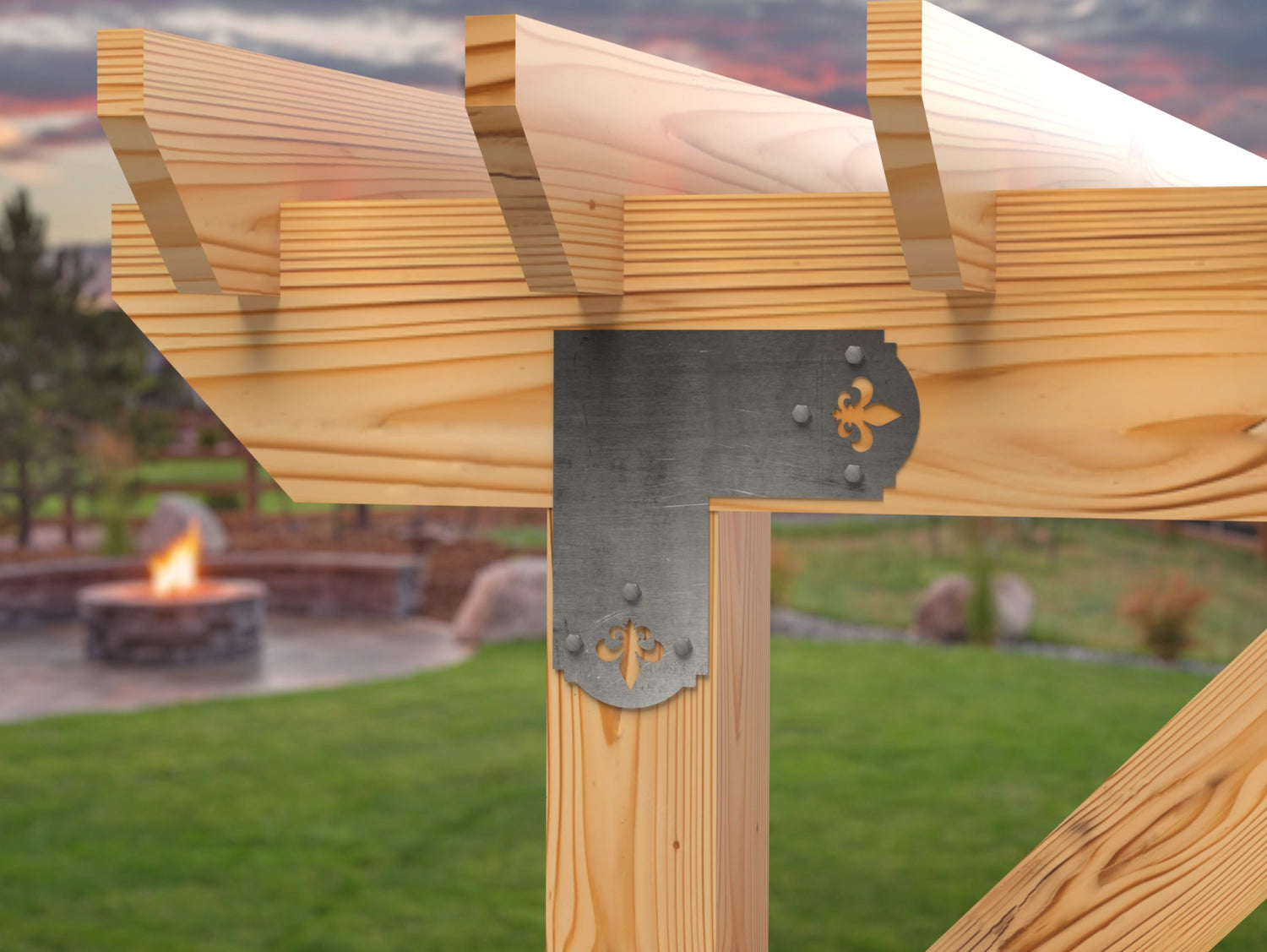 Crowned Fleur De Lis 6x6 Brackets - Madison Iron and Wood