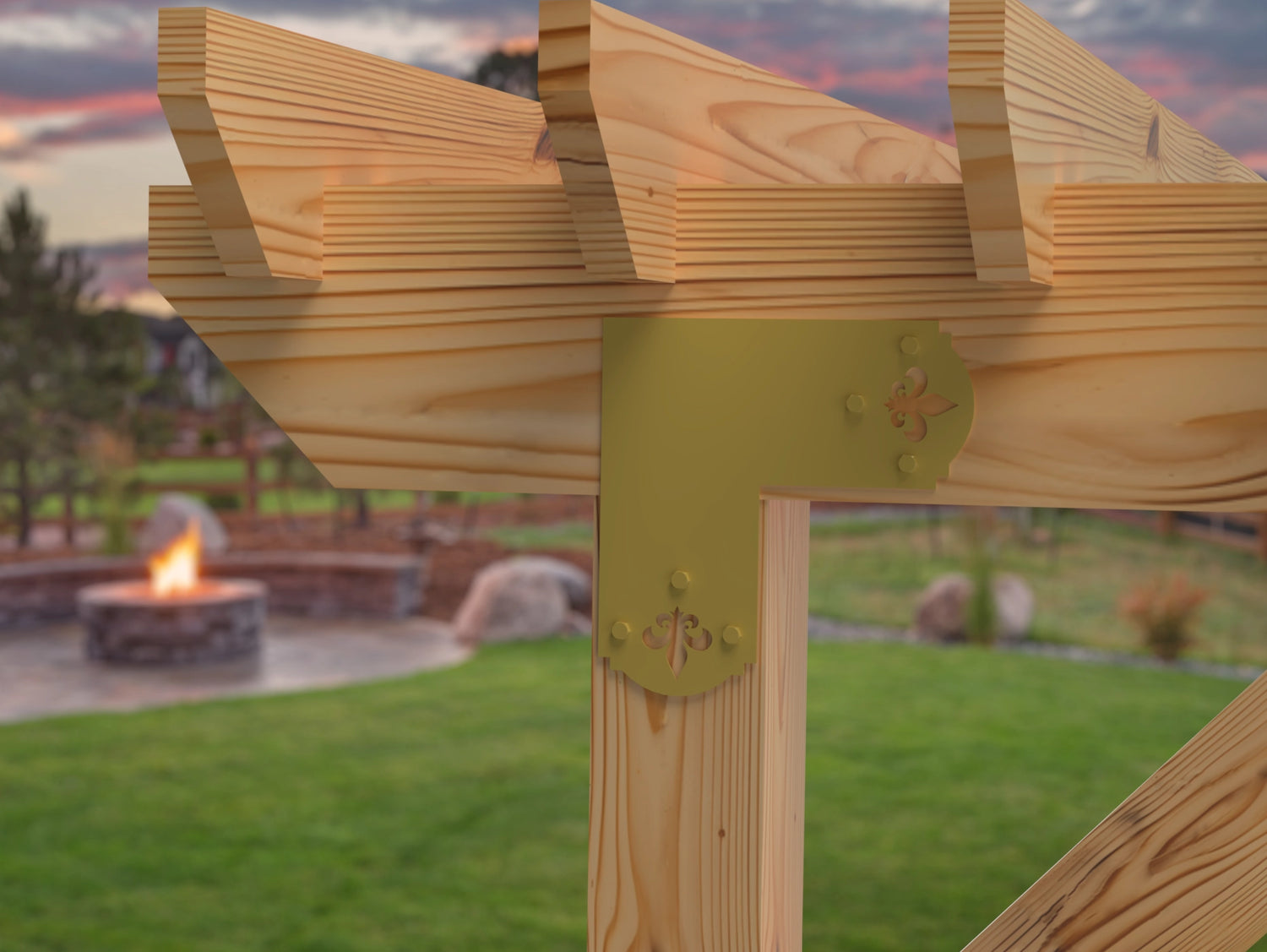 Crowned Fleur De Lis 6x6 Brackets - Madison Iron and Wood