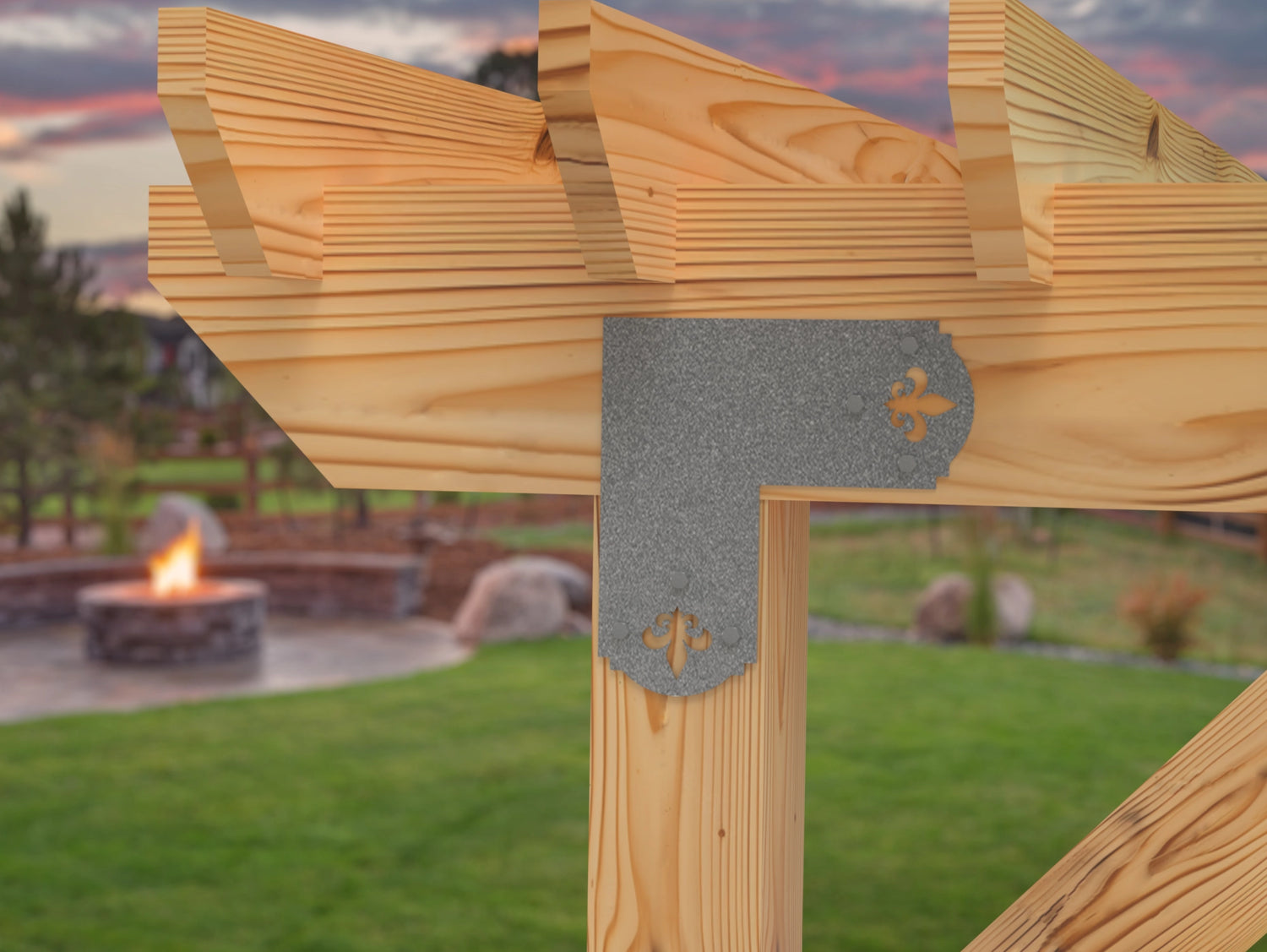 Crowned Fleur De Lis 6x6 Brackets - Madison Iron and Wood