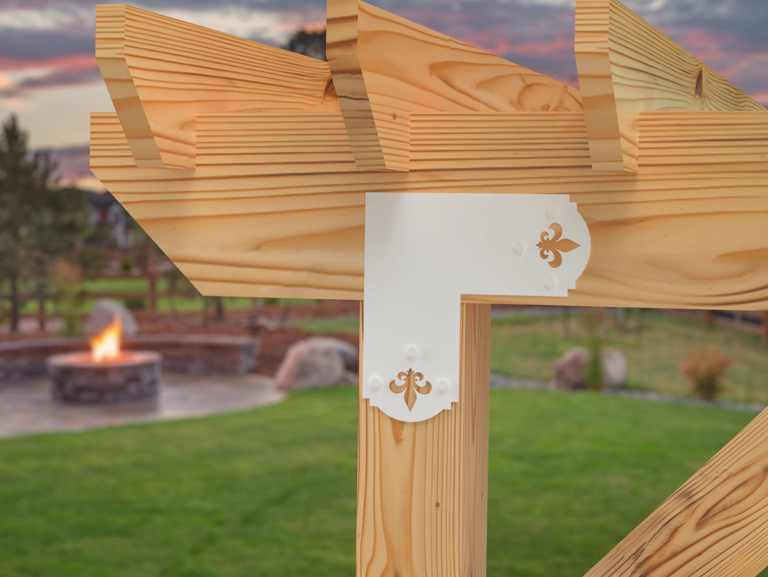 Crowned Fleur De Lis 6x6 Brackets - Madison Iron and Wood