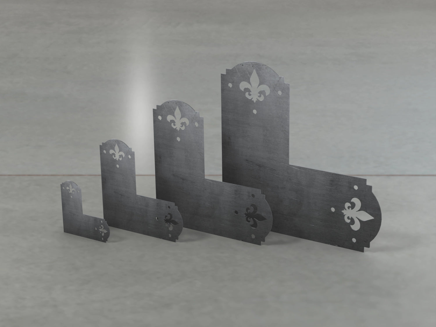 Soportes coronados de flor de lis 6x6