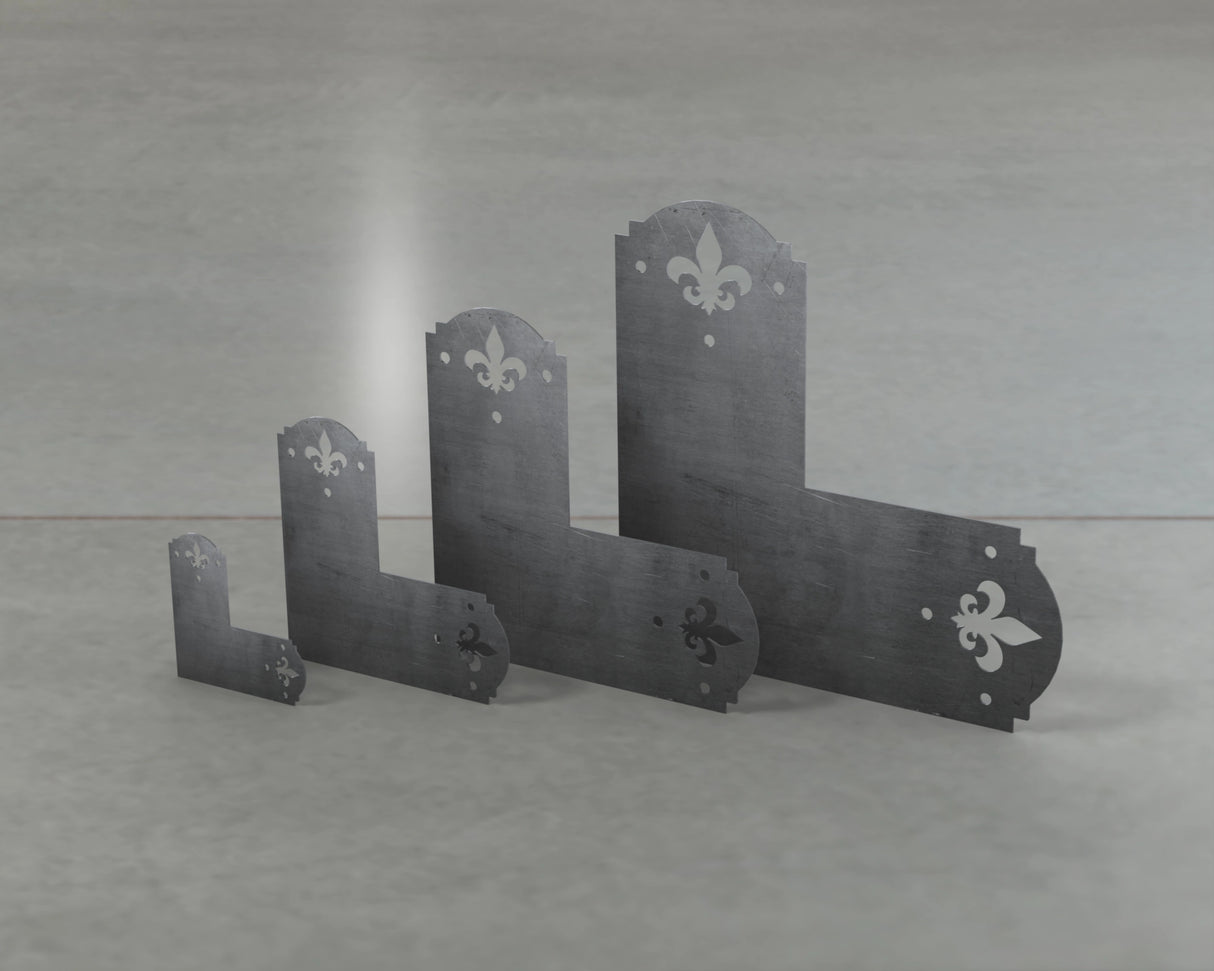 Soportes coronados de flor de lis 6x6
