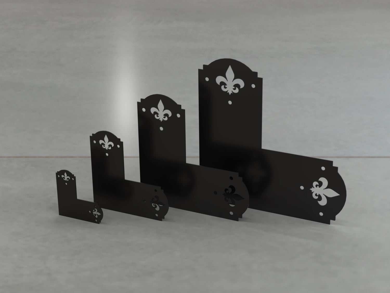 Soportes coronados de flor de lis 6x6