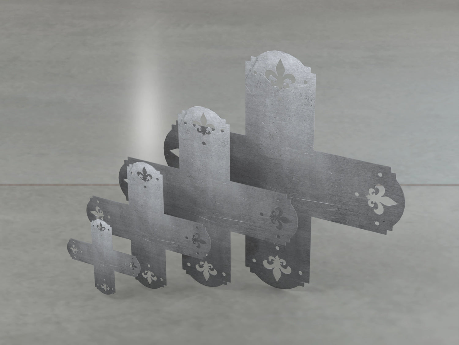 Soportes coronados de flor de lis 6x6