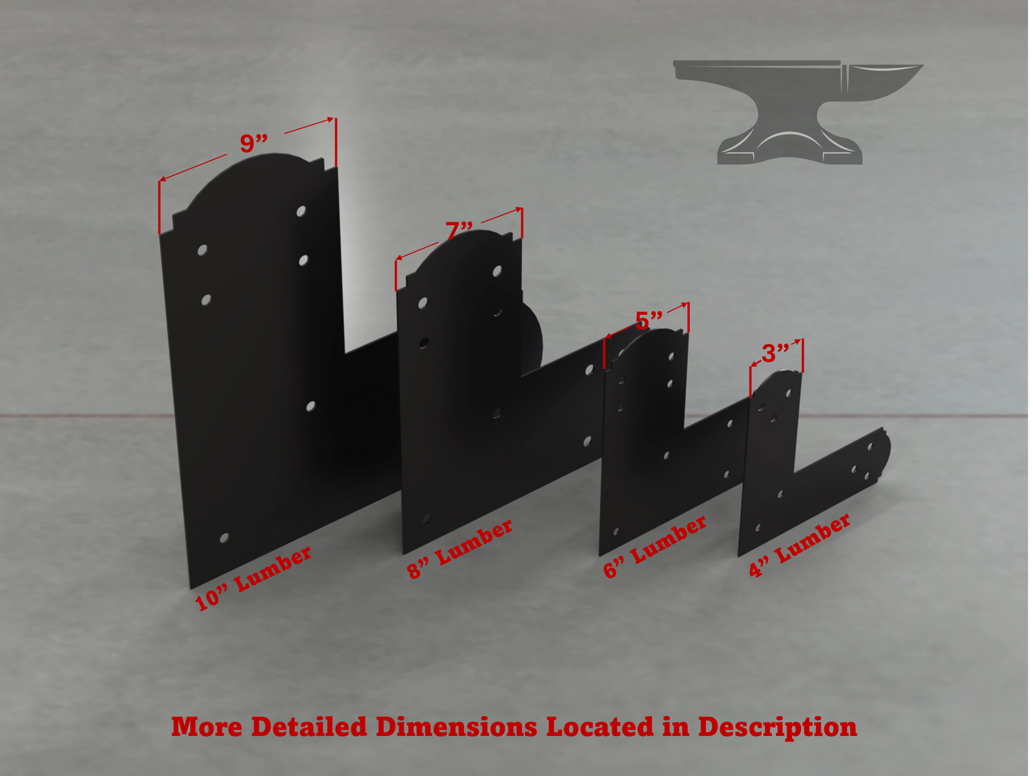 Crowned Style L Brackets - Various Sizes