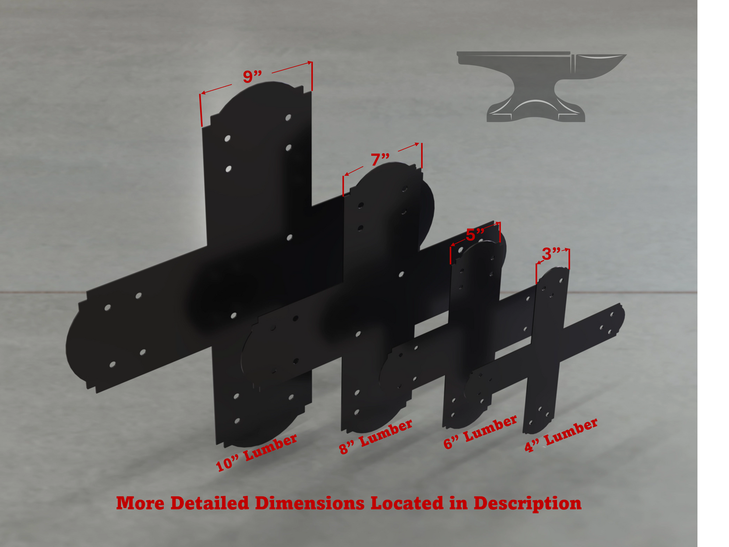 Crowned Style X Brackets - Various Sizes