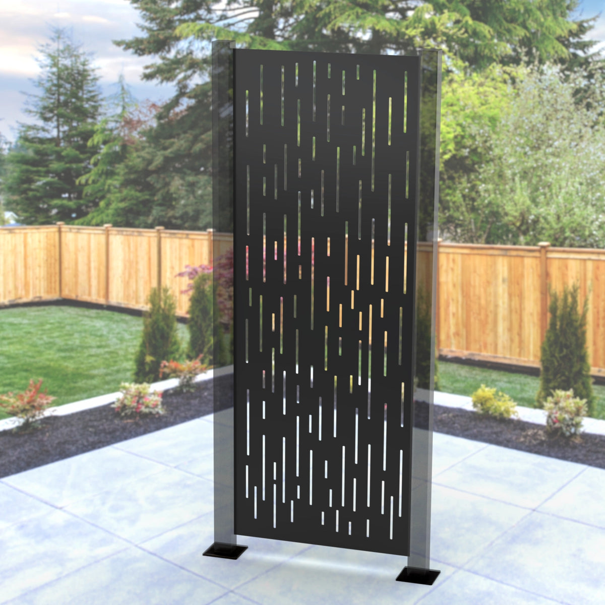Digital Lines Design Privacy Panel - Madison Iron and Wood