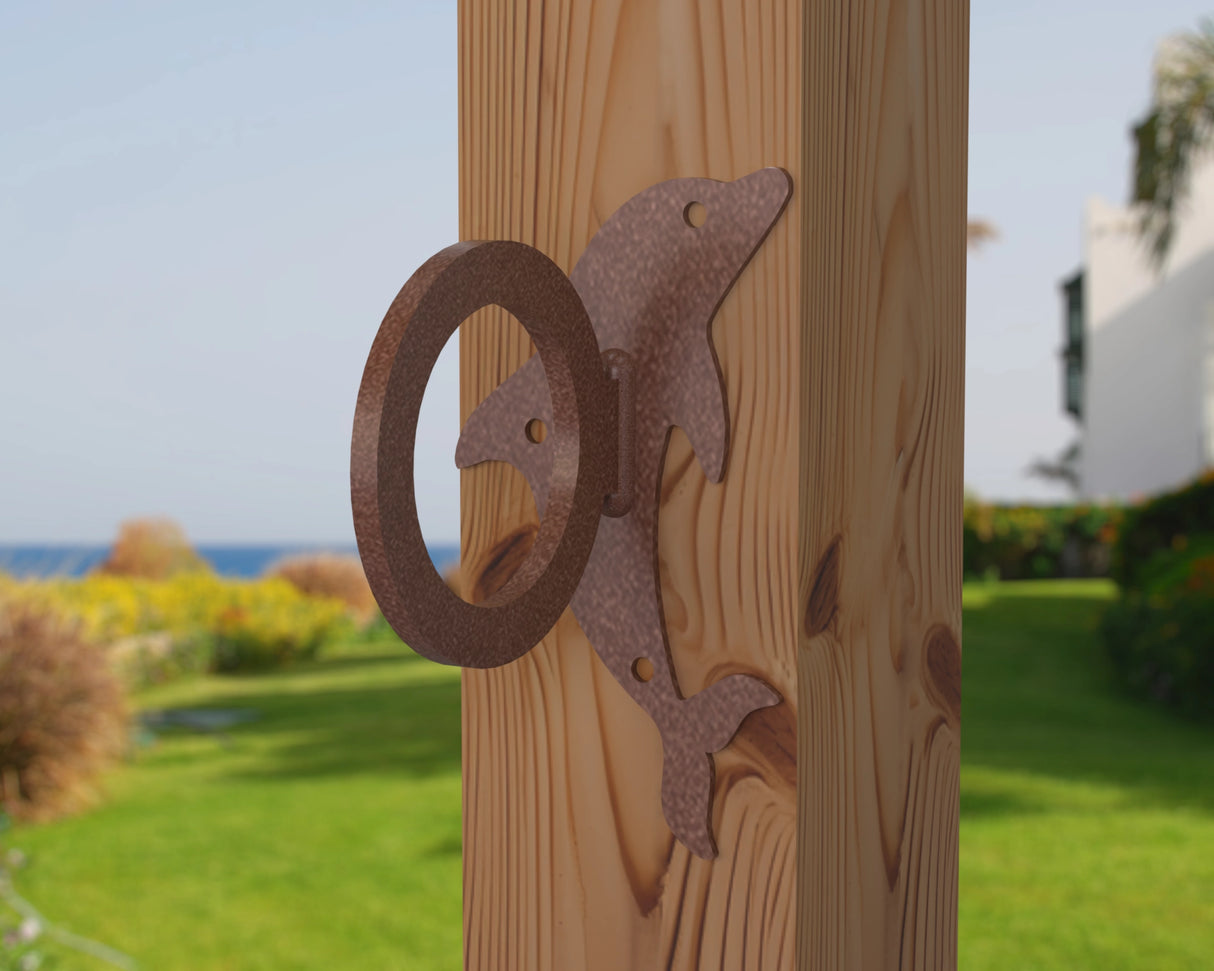 Dolphin Nautical Rope Ring, Light Strand Holder (3 sizes available) - Madison Iron and Wood