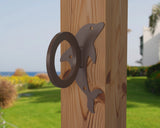 Dolphin Nautical Rope Ring, Light Strand Holder (3 sizes available) - Madison Iron and Wood