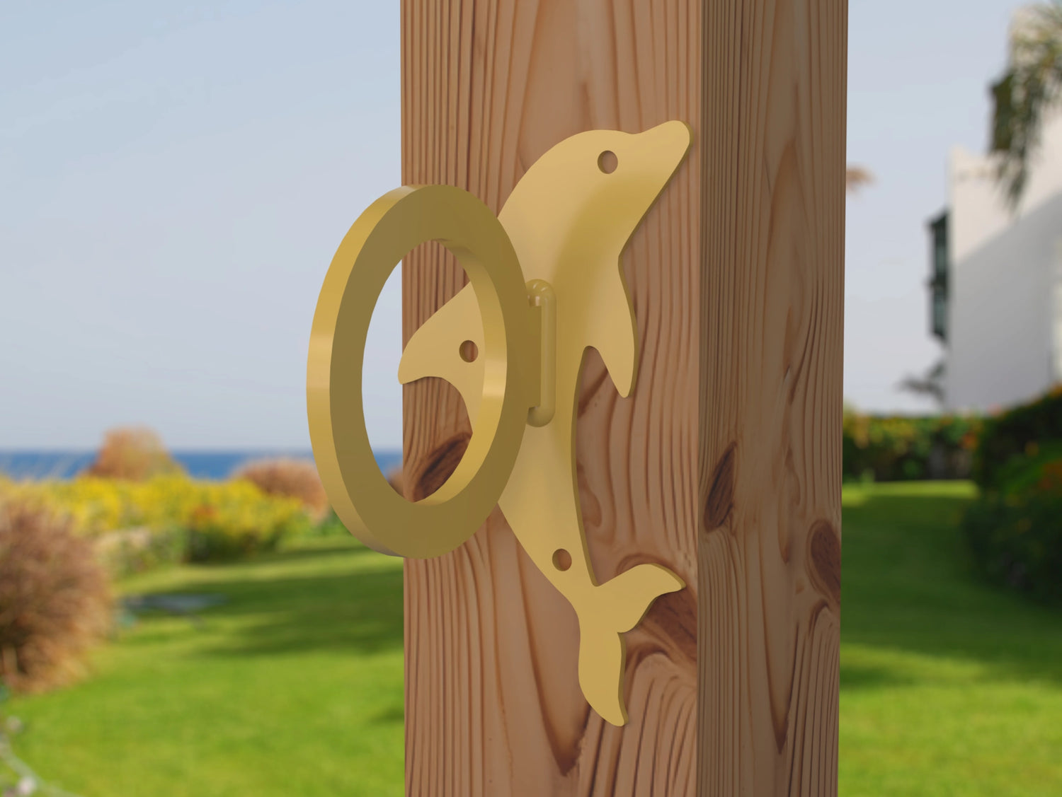 Dolphin Nautical Rope Ring, Light Strand Holder (3 sizes available) - Madison Iron and Wood