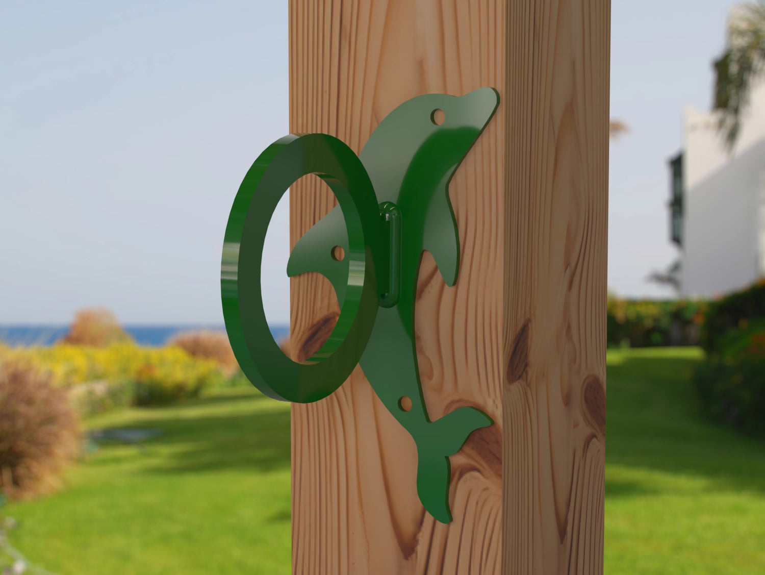 Dolphin Nautical Rope Ring, Light Strand Holder (3 sizes available) - Madison Iron and Wood
