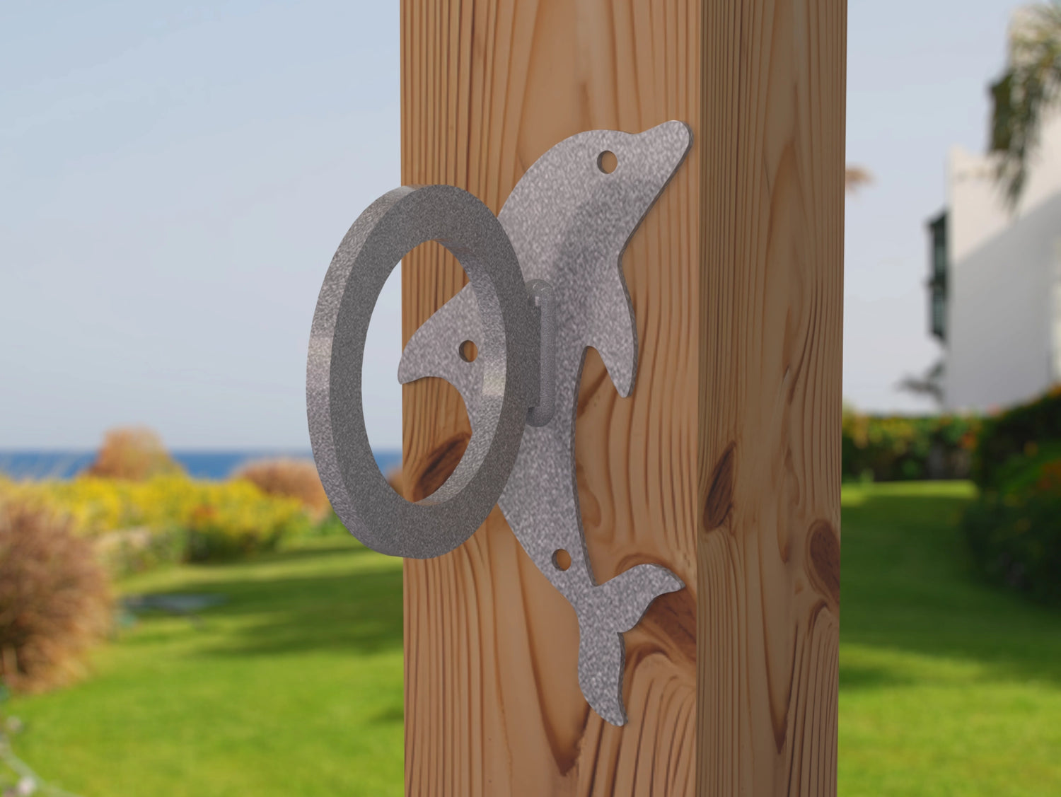 Dolphin Nautical Rope Ring, Light Strand Holder (3 sizes available) - Madison Iron and Wood