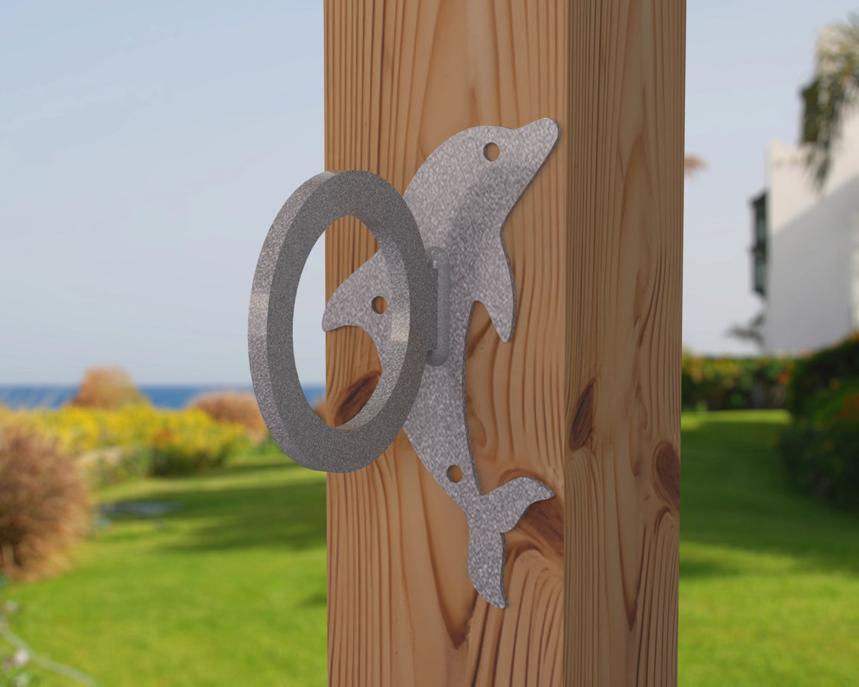 Dolphin Nautical Rope Ring, Light Strand Holder (3 sizes available) - Madison Iron and Wood