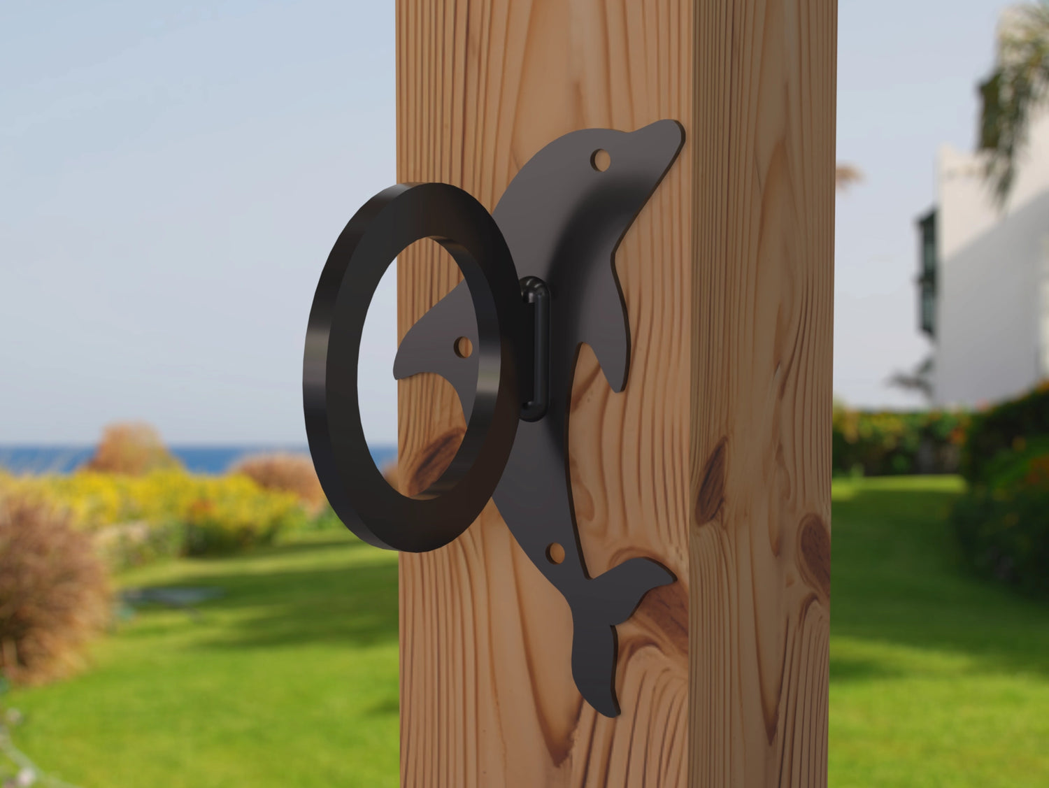Dolphin Nautical Rope Ring, Light Strand Holder (3 sizes available) - Madison Iron and Wood