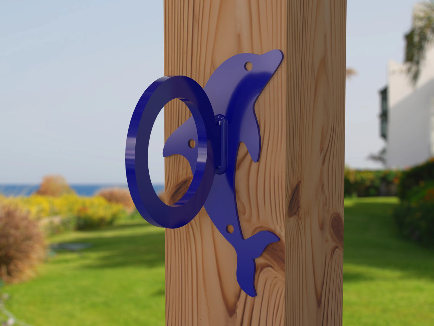 Dolphin Nautical Rope Ring, Light Strand Holder (3 sizes available) - Madison Iron and Wood