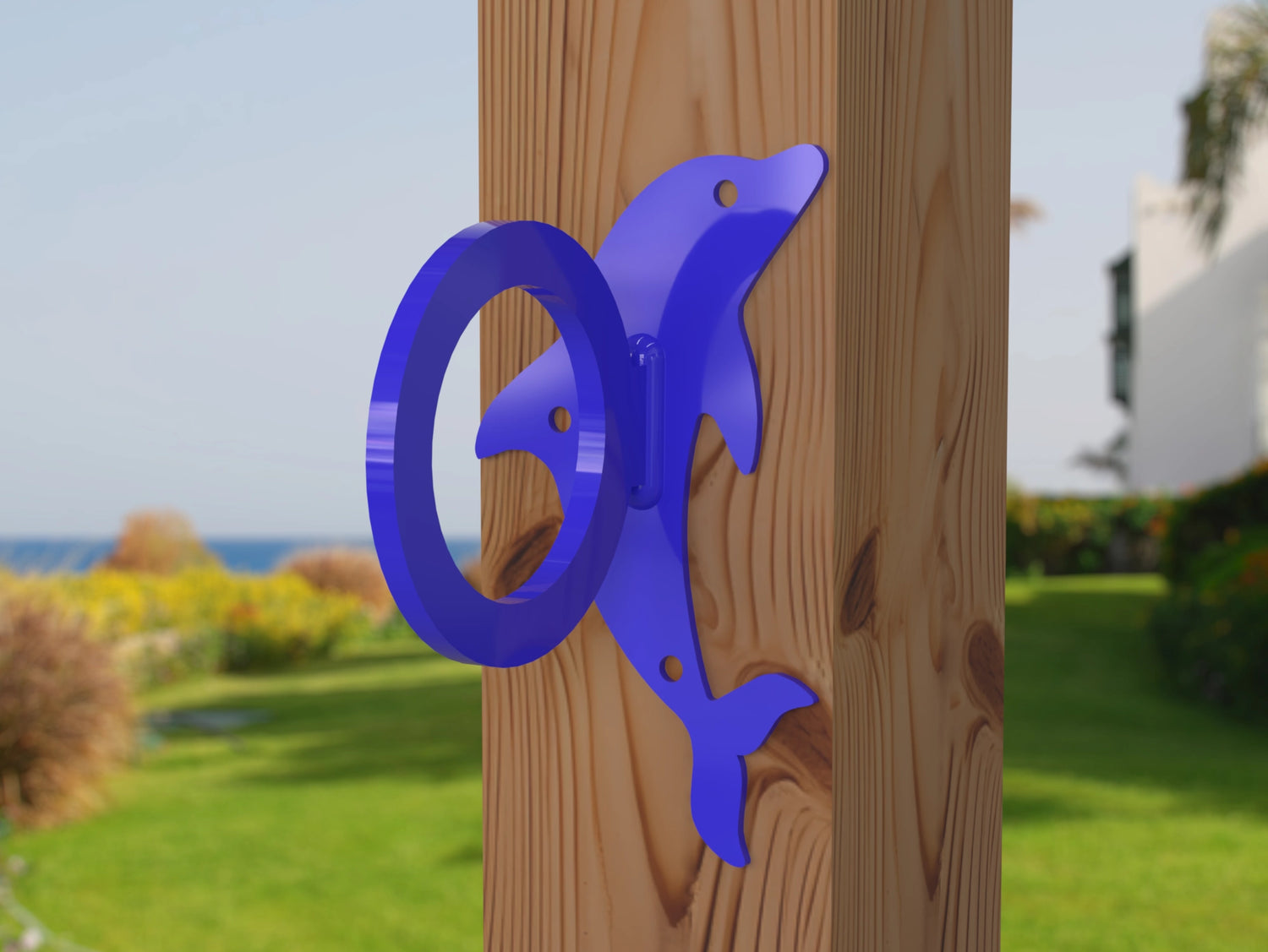Dolphin Nautical Rope Ring, Light Strand Holder (3 sizes available) - Madison Iron and Wood