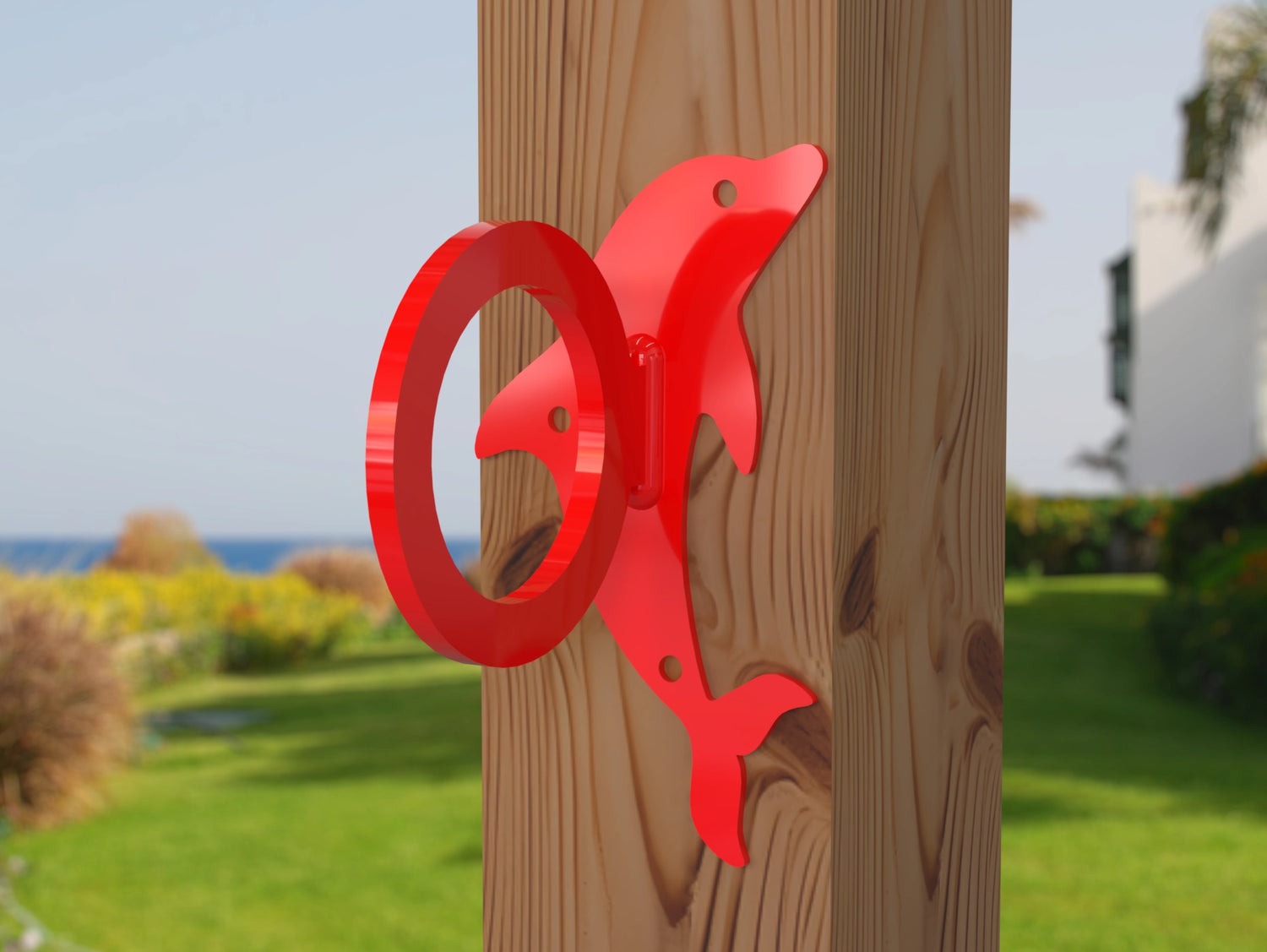 Dolphin Nautical Rope Ring, Light Strand Holder (3 sizes available) - Madison Iron and Wood