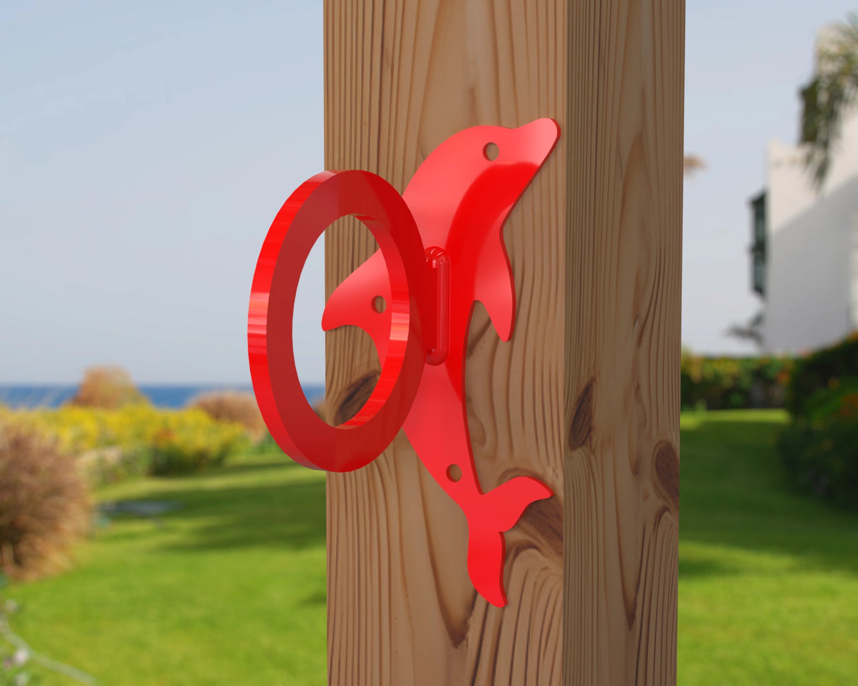 Dolphin Nautical Rope Ring, Light Strand Holder (3 sizes available) - Madison Iron and Wood
