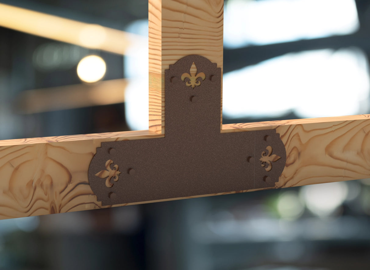 Crowned Fleur De Lis 6x6 Brackets - Madison Iron and Wood
