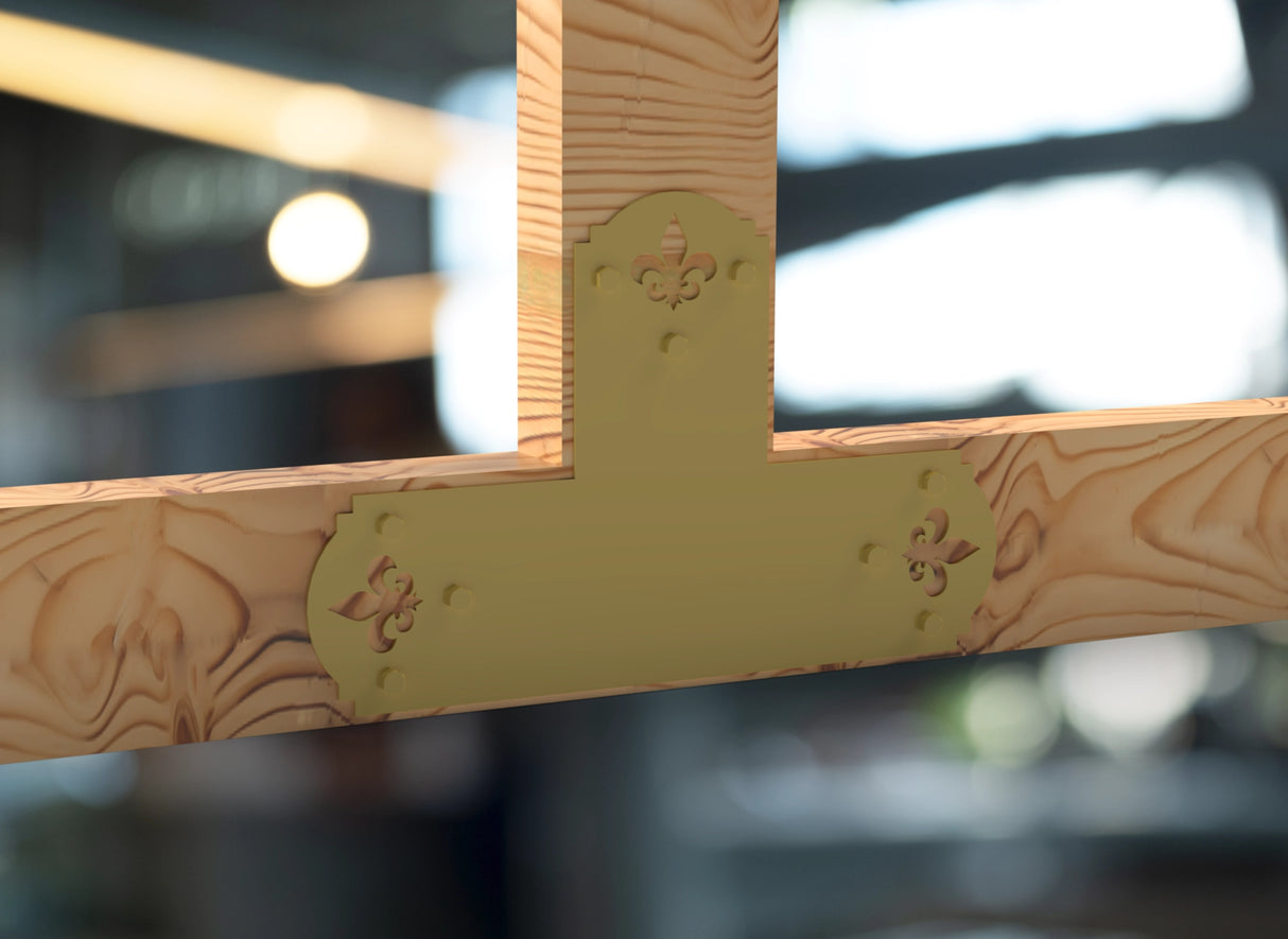 Crowned Fleur De Lis 6x6 Brackets - Madison Iron and Wood