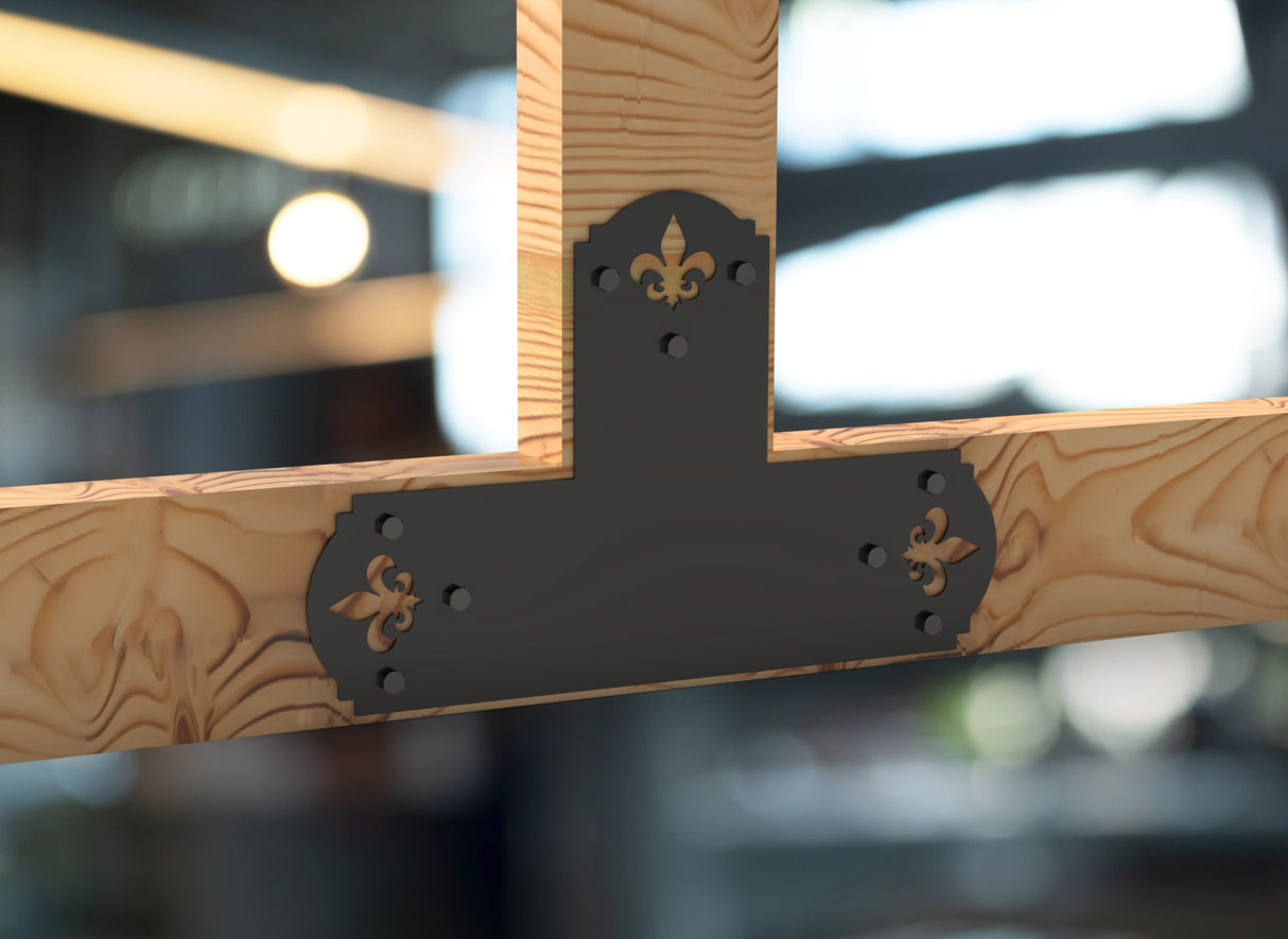 Crowned Fleur De Lis 6x6 Brackets - Madison Iron and Wood