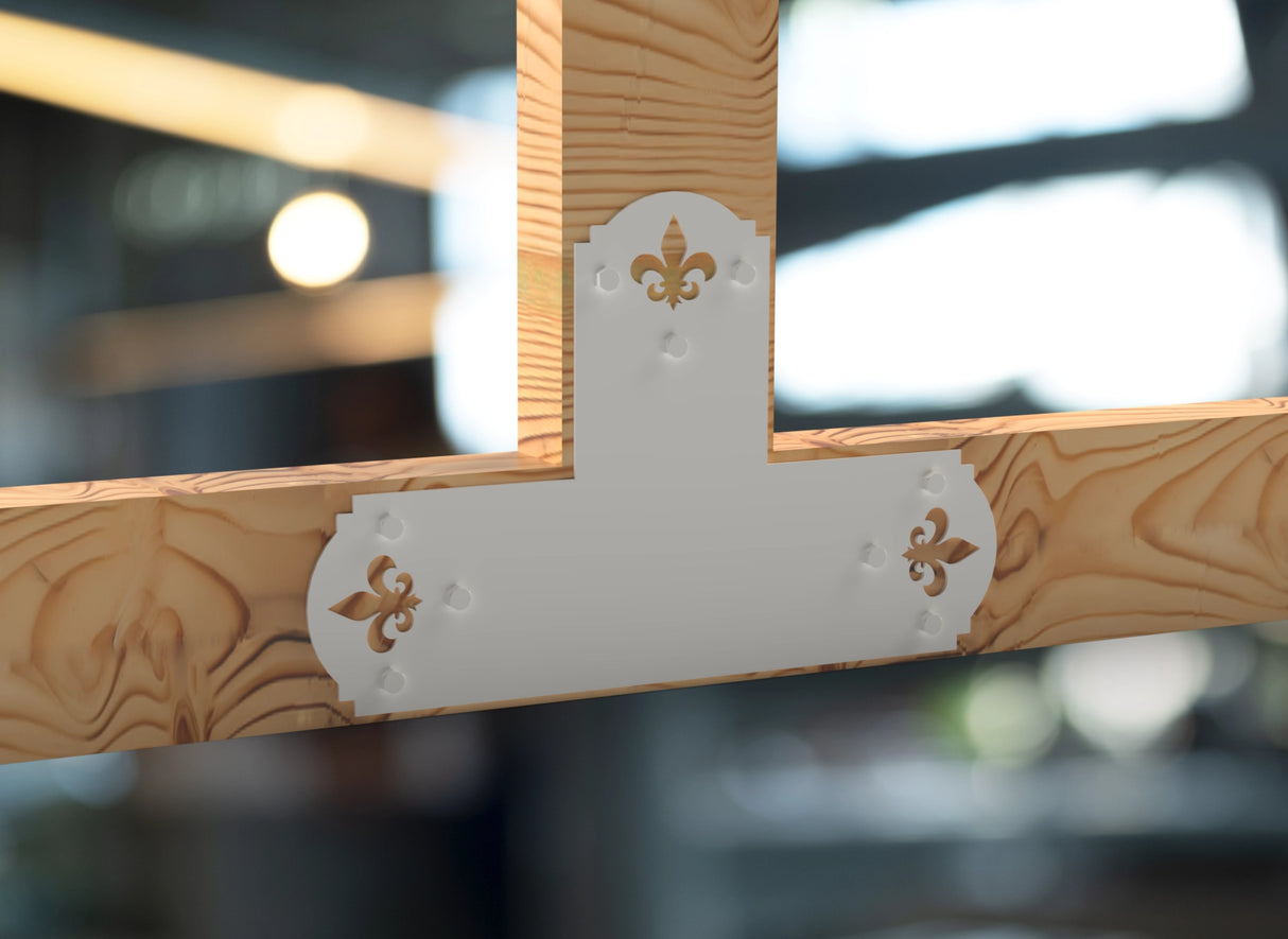 Crowned Fleur De Lis 6x6 Brackets - Madison Iron and Wood