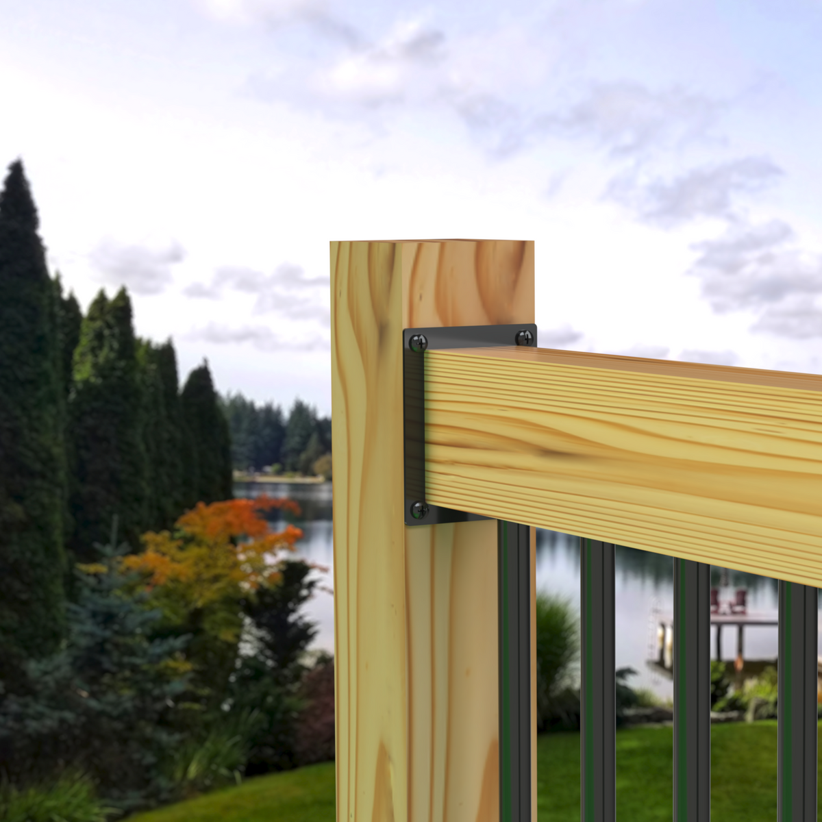 F Bracket Railing Fence Railing Installation Bracket | Madison Iron and Wood