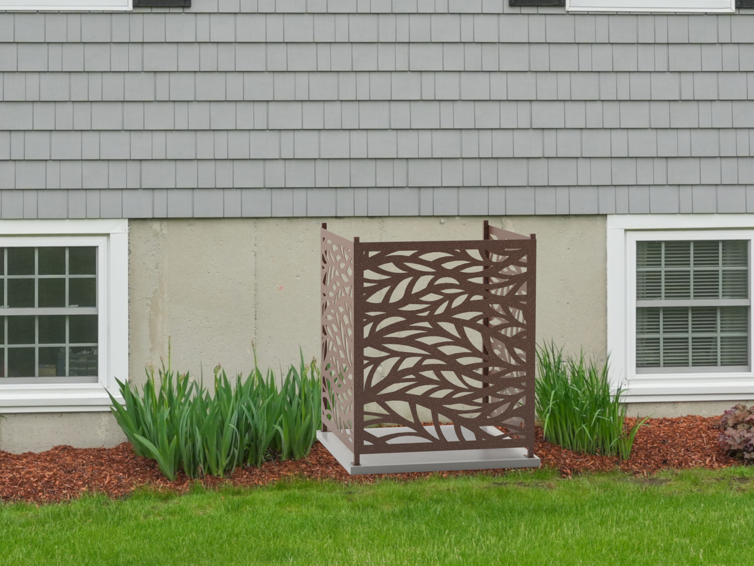 Flowing Leaves Design AC Unit Cover - Multiple Sizes - Madison Iron and Wood