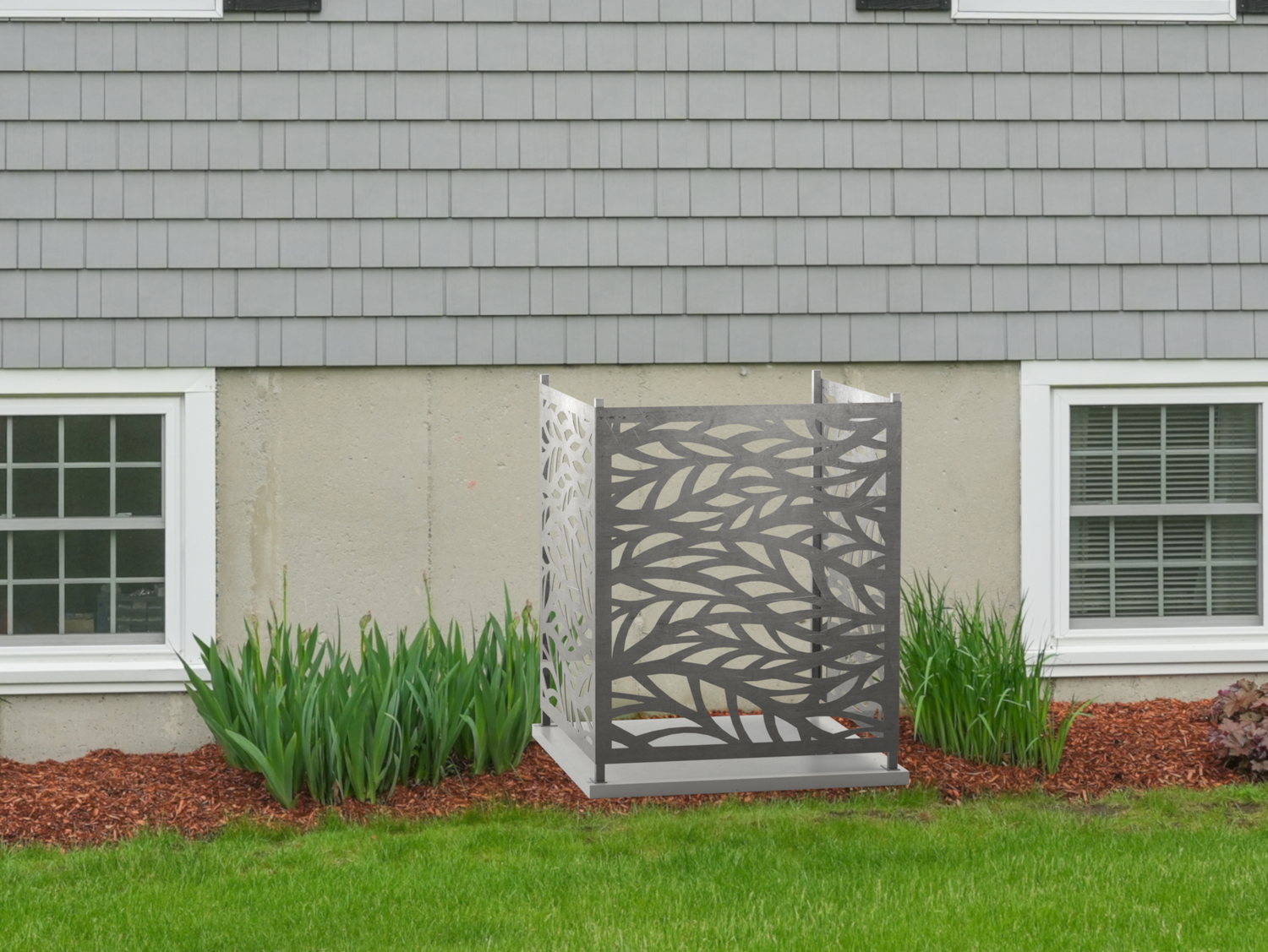 Flowing Leaves Design AC Unit Cover - Multiple Sizes - Madison Iron and Wood