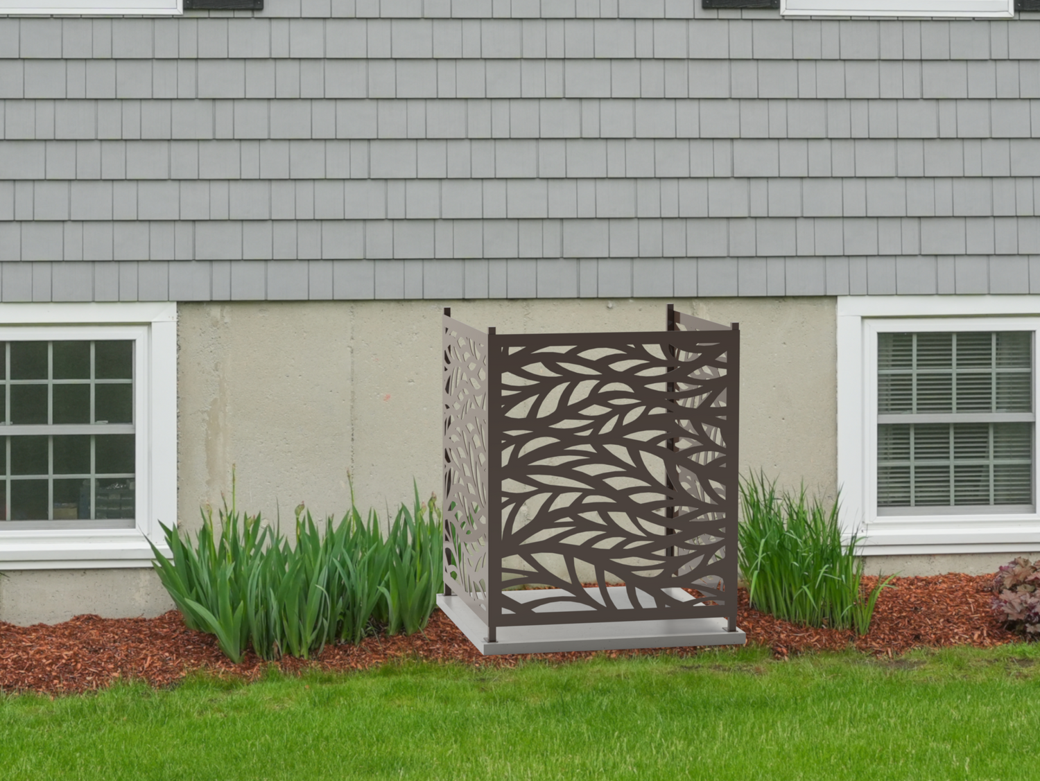 Flowing Leaves Design AC Unit Cover - Multiple Sizes - Madison Iron and Wood