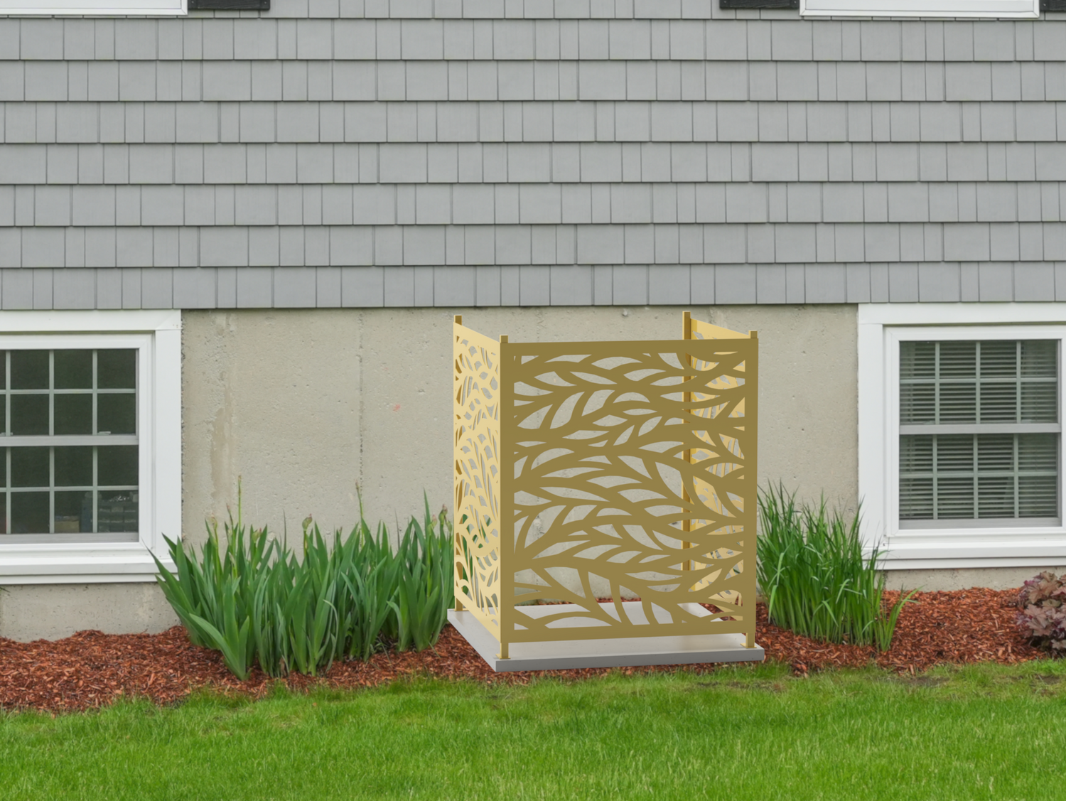 Flowing Leaves Design AC Unit Cover - Multiple Sizes - Madison Iron and Wood