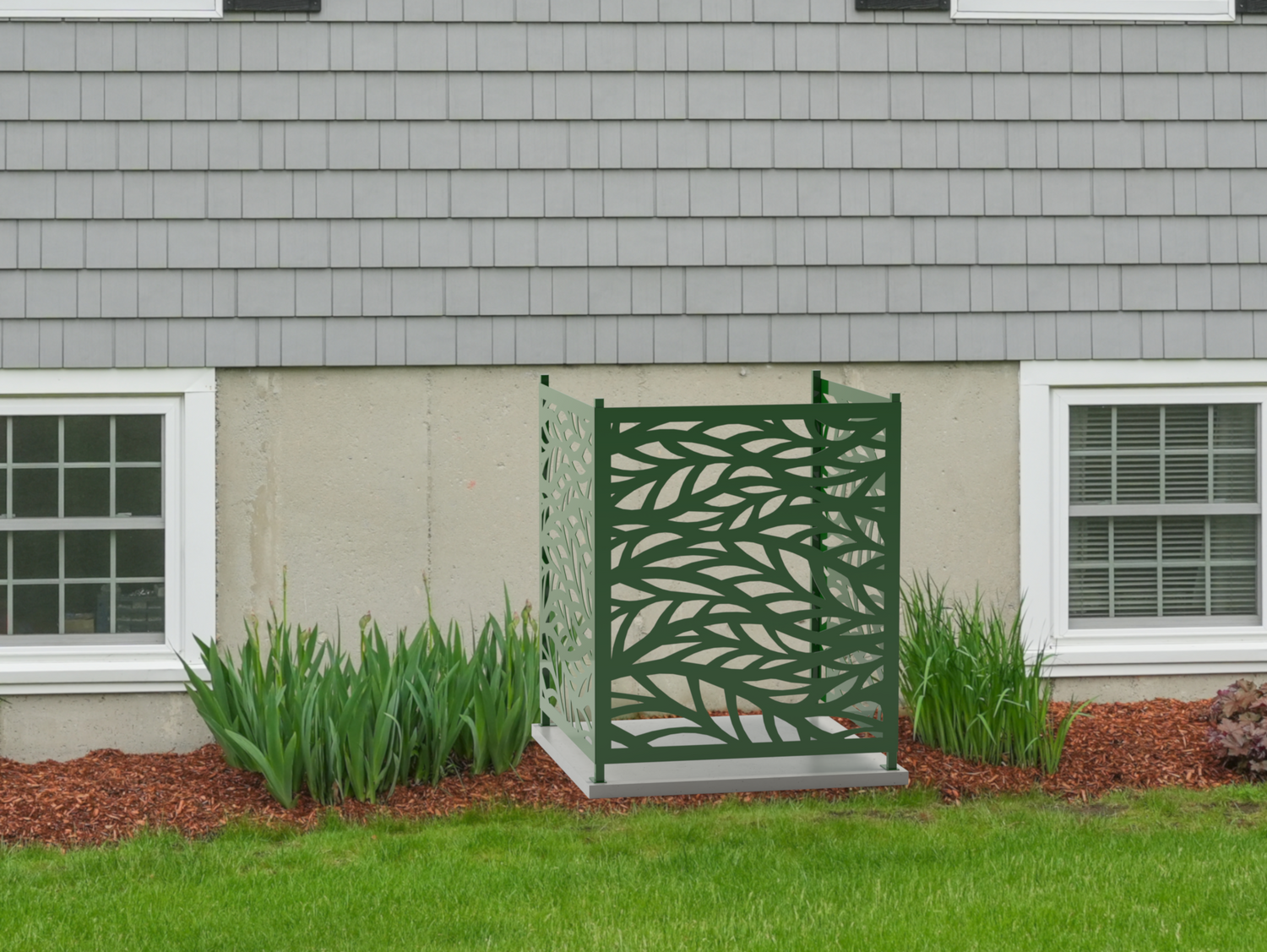 Flowing Leaves Design AC Unit Cover - Multiple Sizes - Madison Iron and Wood