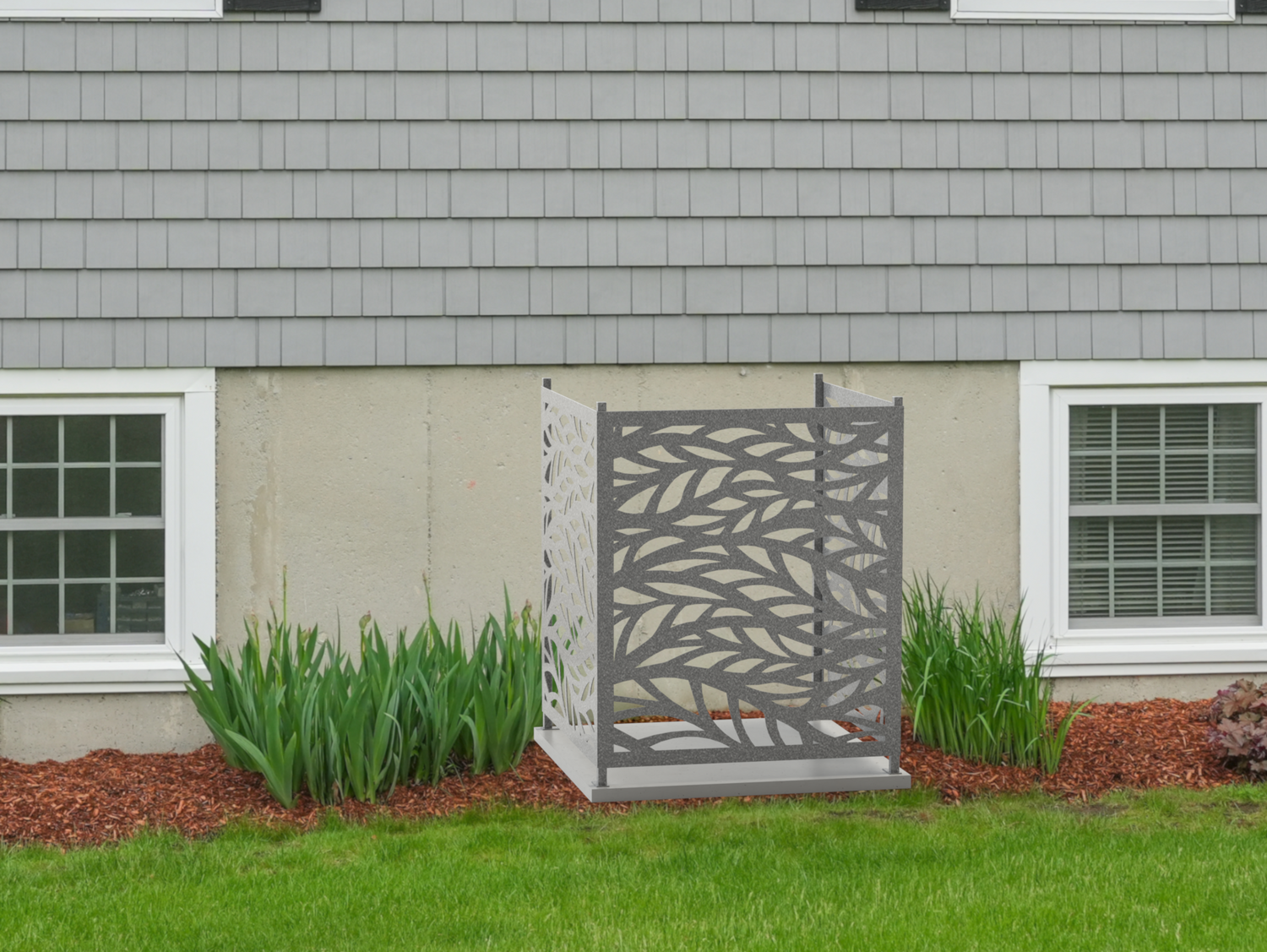 Flowing Leaves Design AC Unit Cover - Multiple Sizes - Madison Iron and Wood