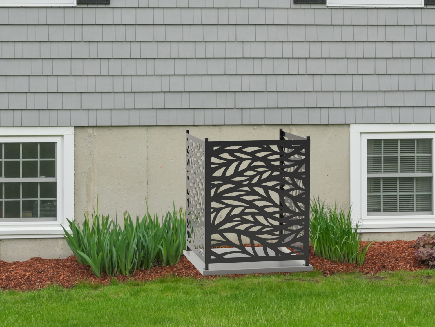 Flowing Leaves Design AC Unit Cover - Multiple Sizes - Madison Iron and Wood