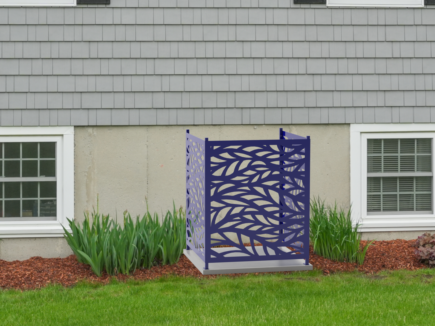 Flowing Leaves Design AC Unit Cover - Multiple Sizes - Madison Iron and Wood